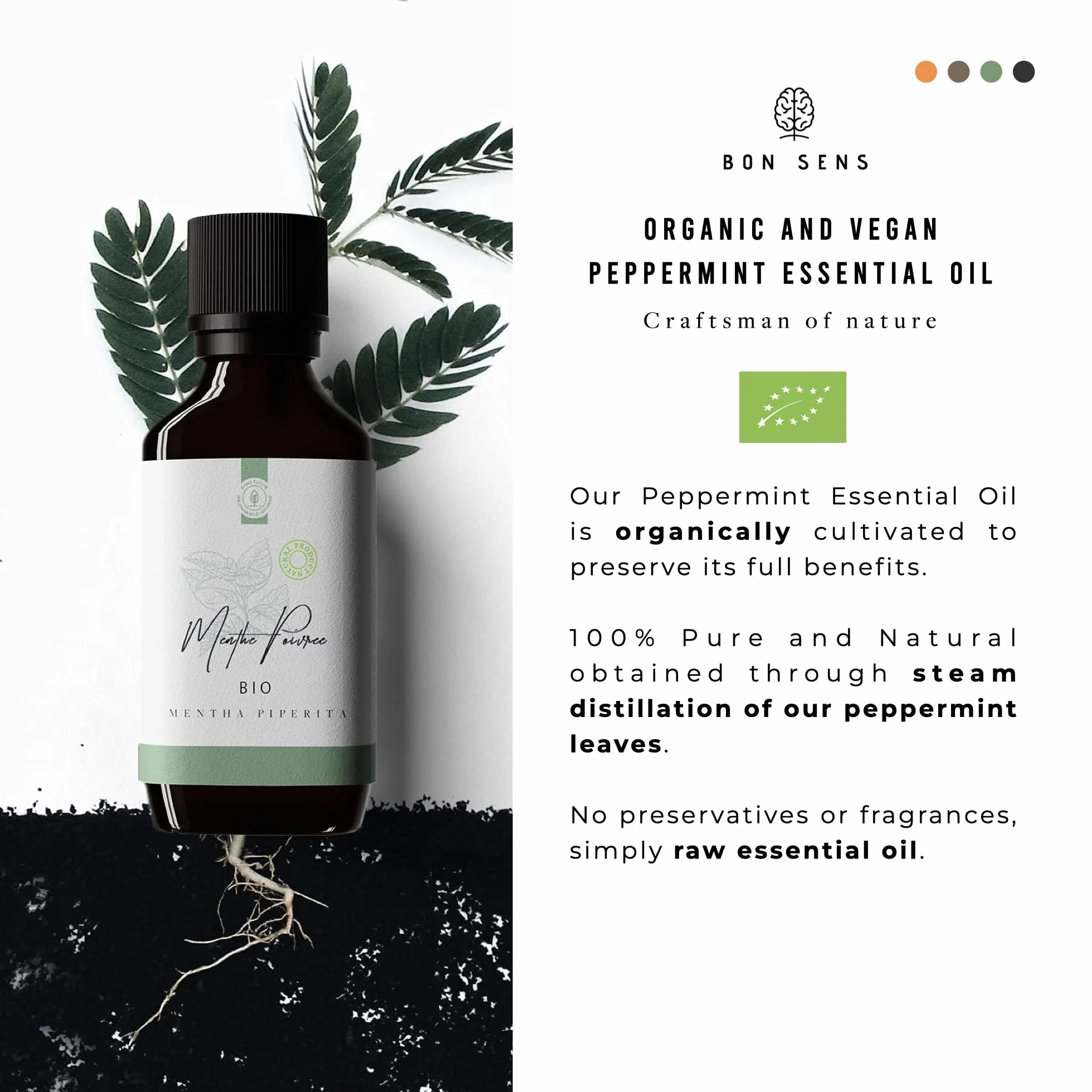 50ml Bio Olejek Miętowy (Mentha Piperita) - 100% Czysty, Naturalny i Ekologiczny - Jadalny Olejek Miętowy - Świeży, Orzeźwiający i Klarowny - Organic Peppermint Oil
