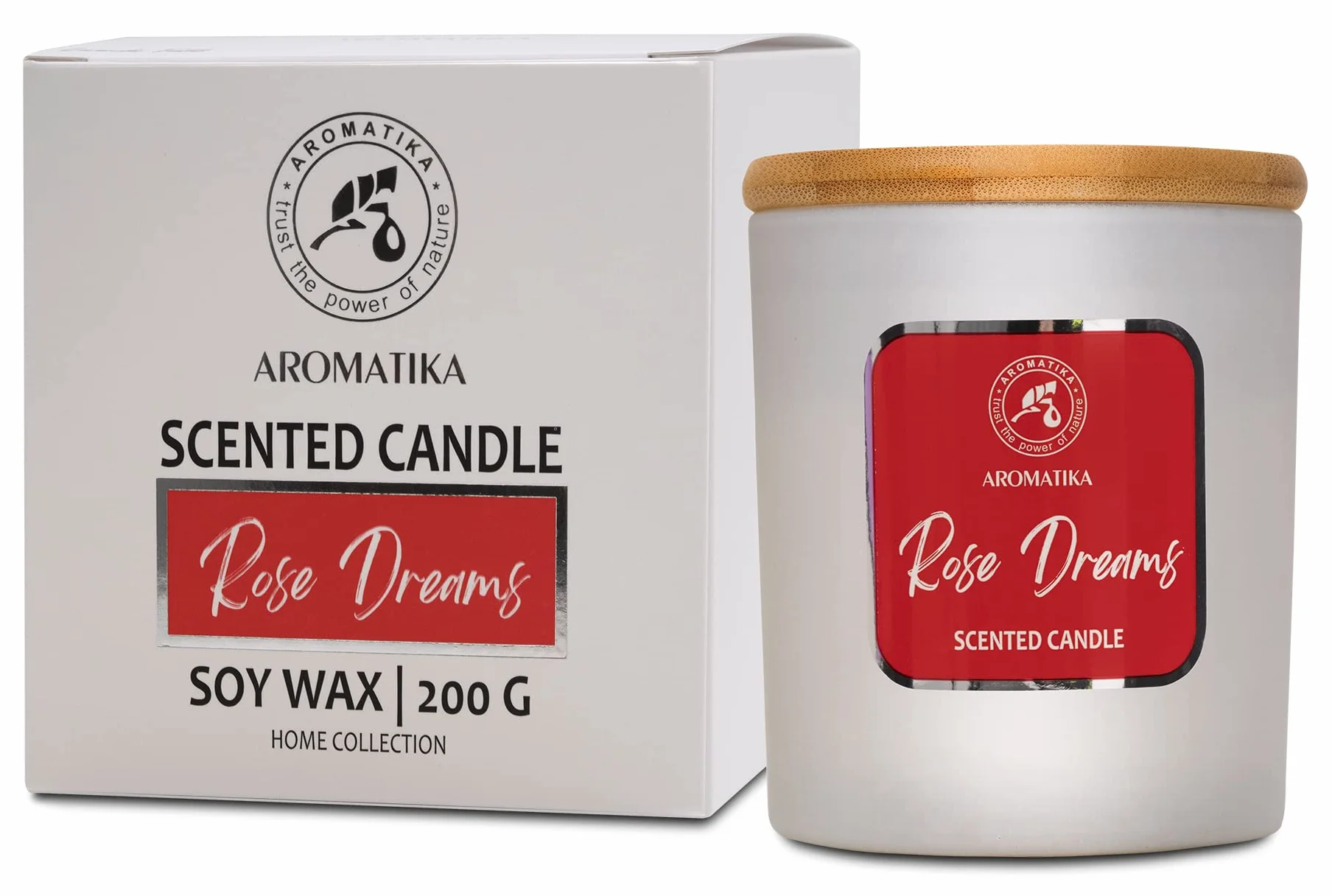 Scented Candle Rose Dreams - Essential Oil Aromatherapy Candle - Soywax Candle - Up to 45 Hours Burn Time - Glass Candle Gift - Luxury Soy Wax Candle for Home Scented - Home Scented Candles