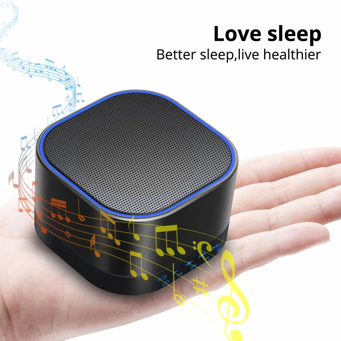 Magicteam Sound Machine White Noise Machine 32 poziomy głośności, zasilany prądem zmiennym lub USB, timer, terapia dźwiękiem