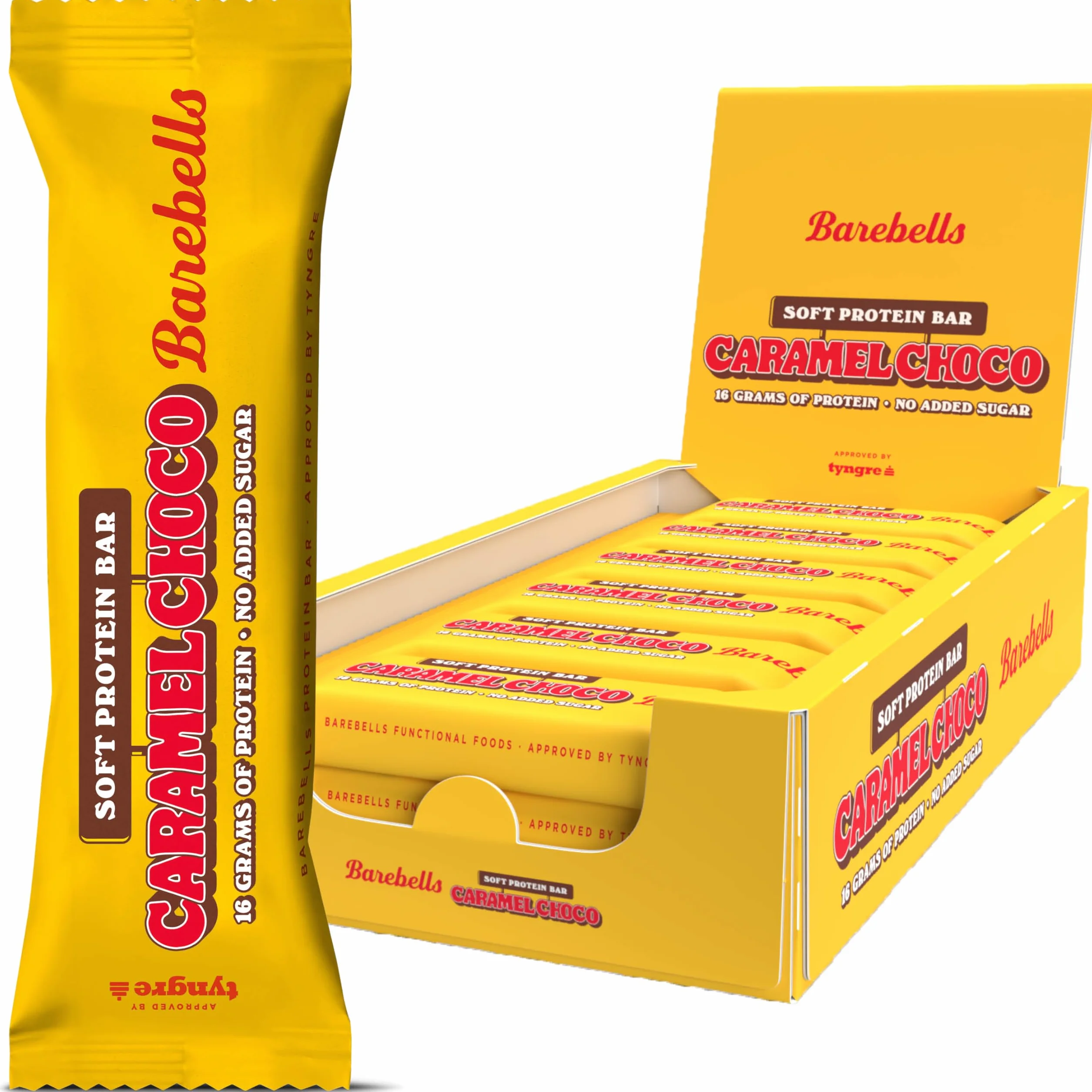 Barebells Soft Protein Bar batonik proteinowy niskiej zawartości cukru karmelowy Choc 12 x 55 g