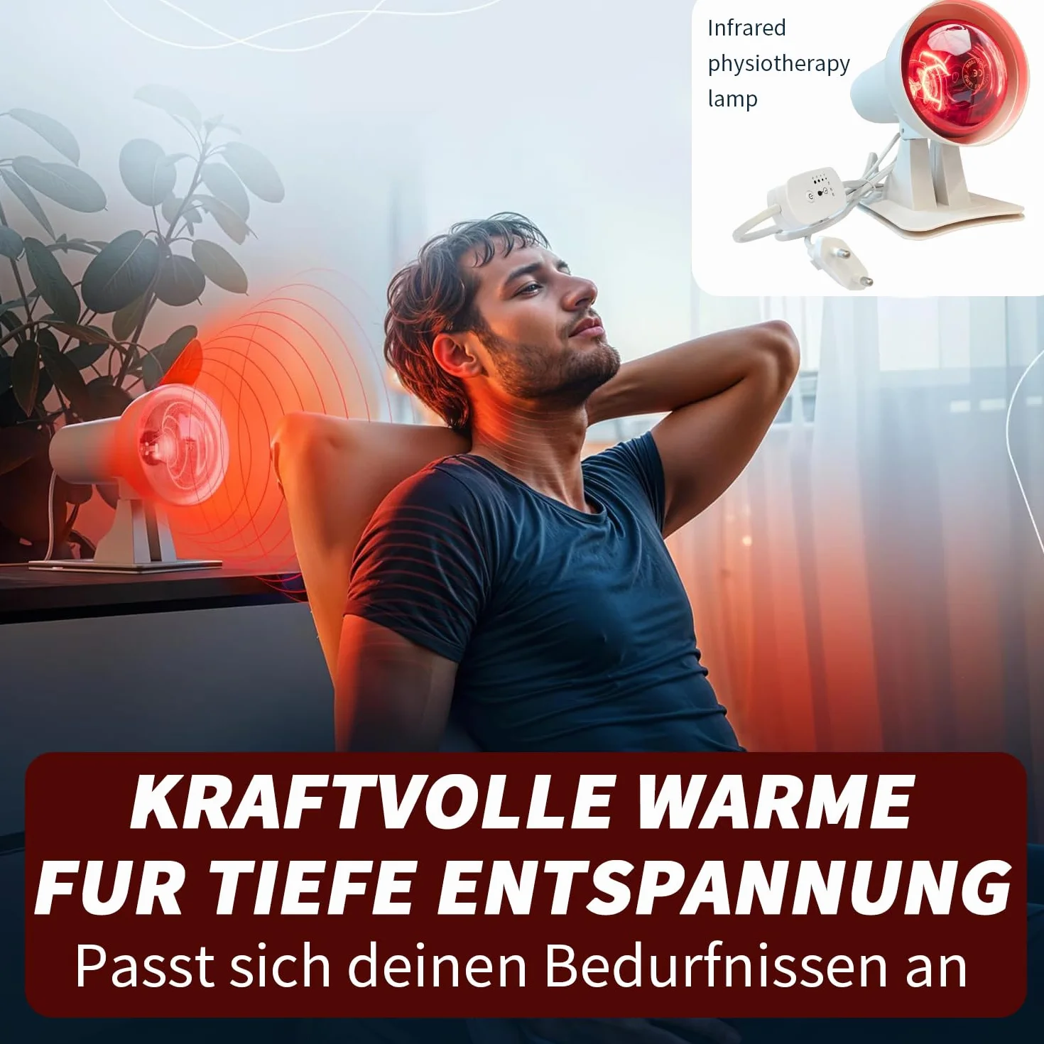 Lampa grzewcza na podczerwień z timerem, ściemniacz czasowy, 150 W, lampa na podczerwień, lampa ciepła zapewnia relaksujące ciepło, rozluźnienie ogólnego samopoczucia, dobry wybór na prezent dla