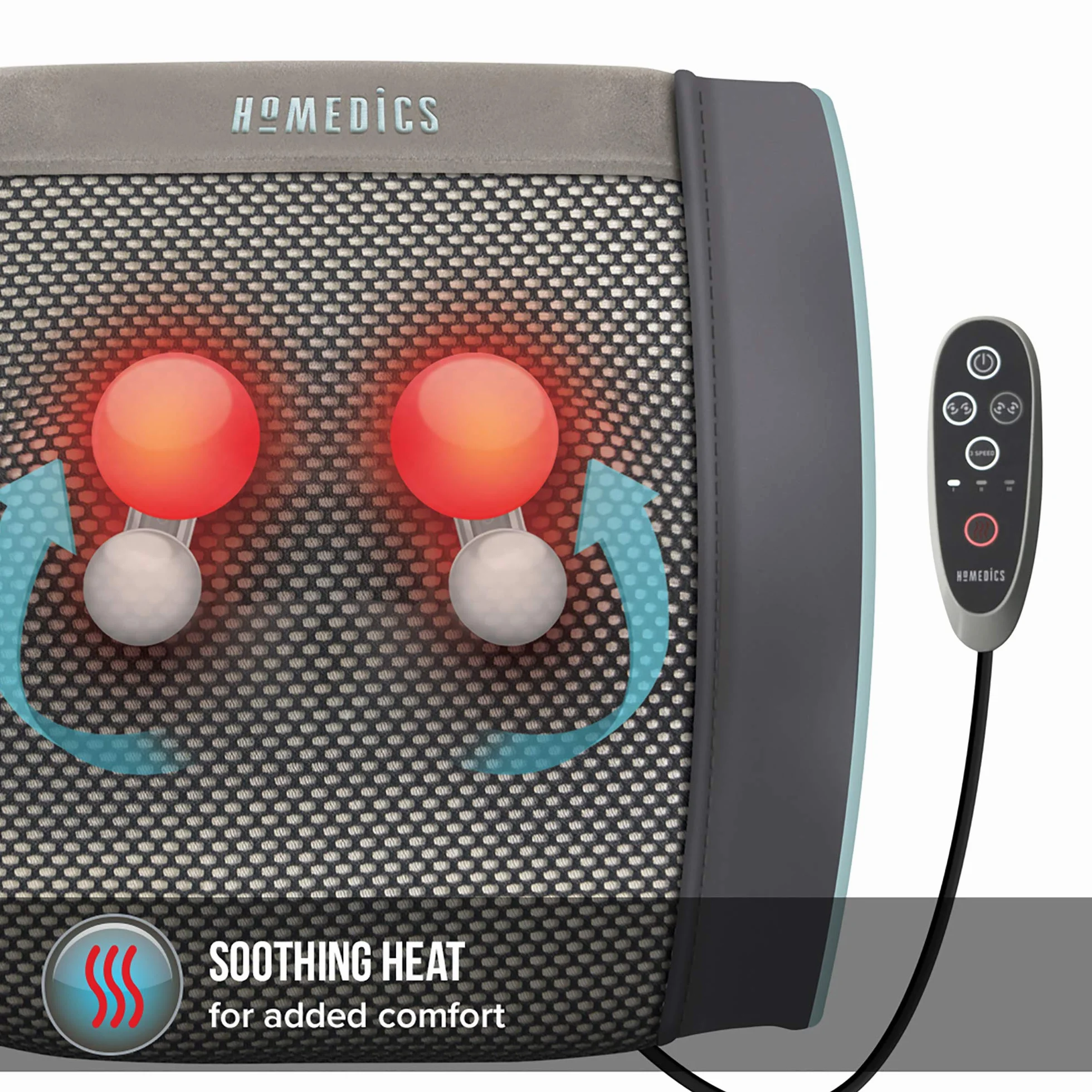 HoMedics Żelowa poduszka do masażu Shiatsu z technologią żelową, akumulatorem i funkcją podgrzewania