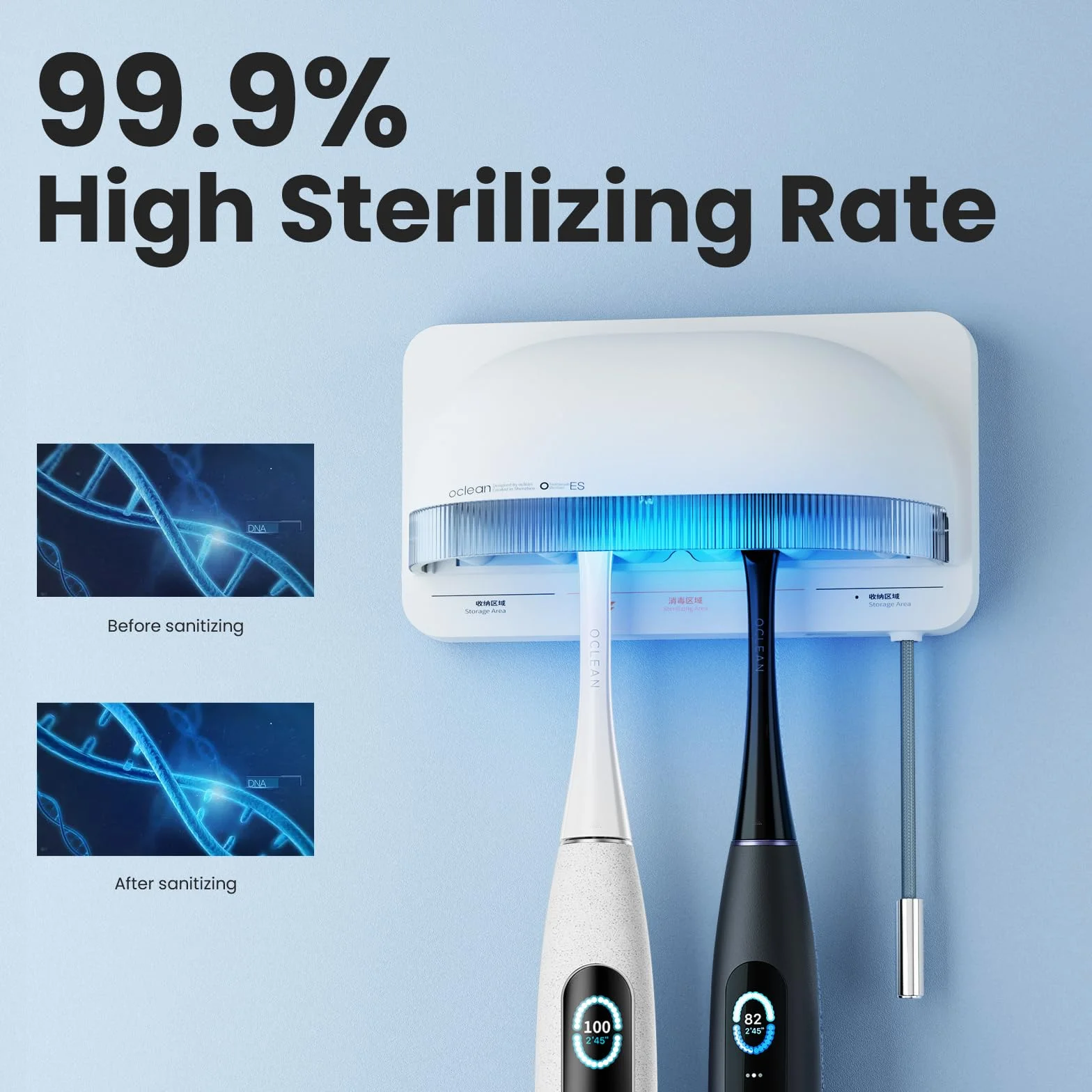 Oclean S1 szczoteczka do zębów sterylizator UVC biała