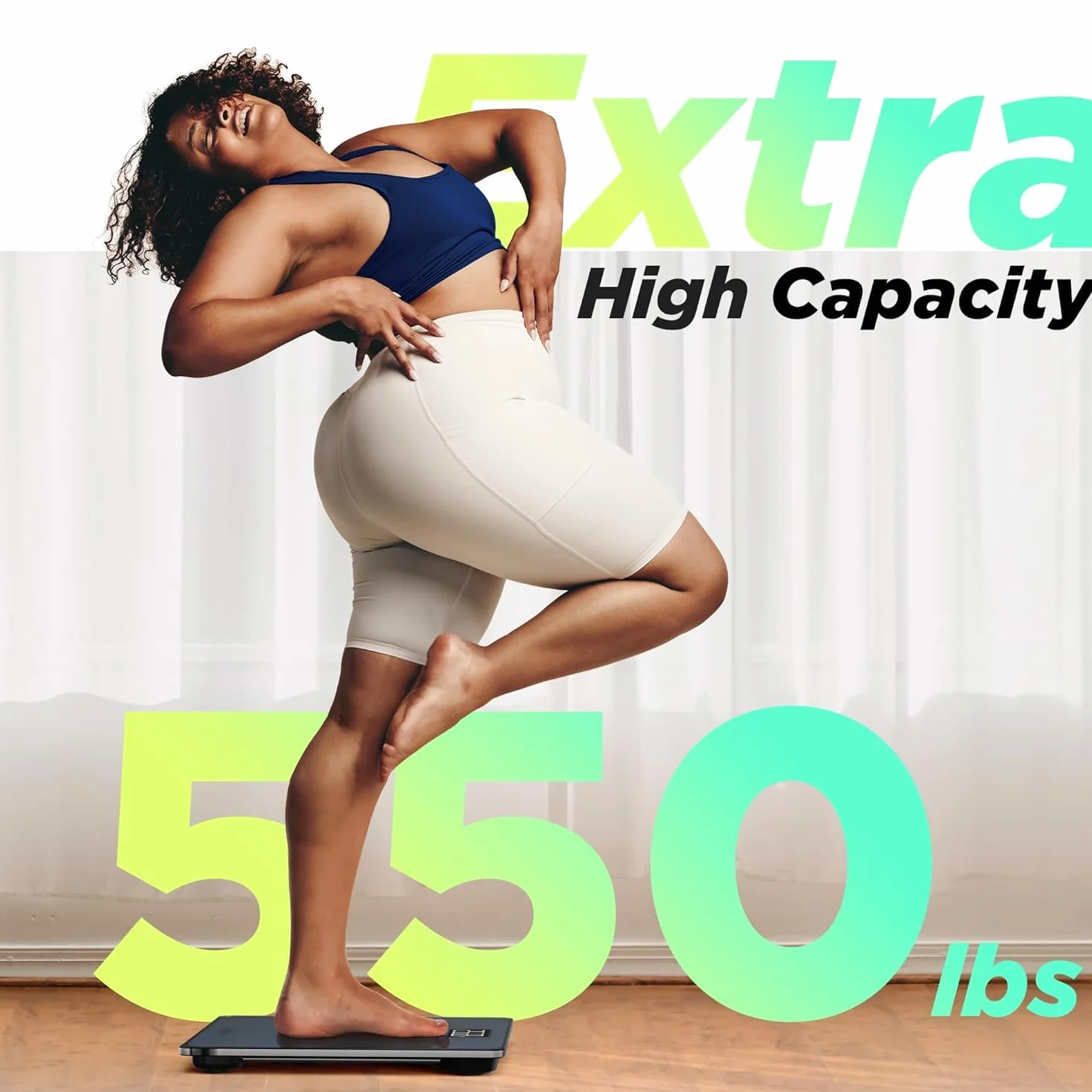 RunSTAR Cyfrowa Waga łazienkowa 250 kg Duży Ekran LCD Ultra Szeroka Platforma