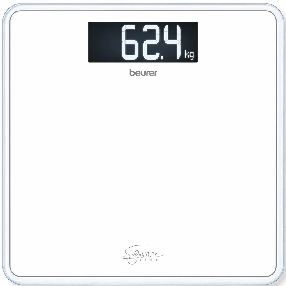 Beurer GS 400 biała waga szklana Signature Line, platforma z bezpiecznego szkła, nośność 200 kg