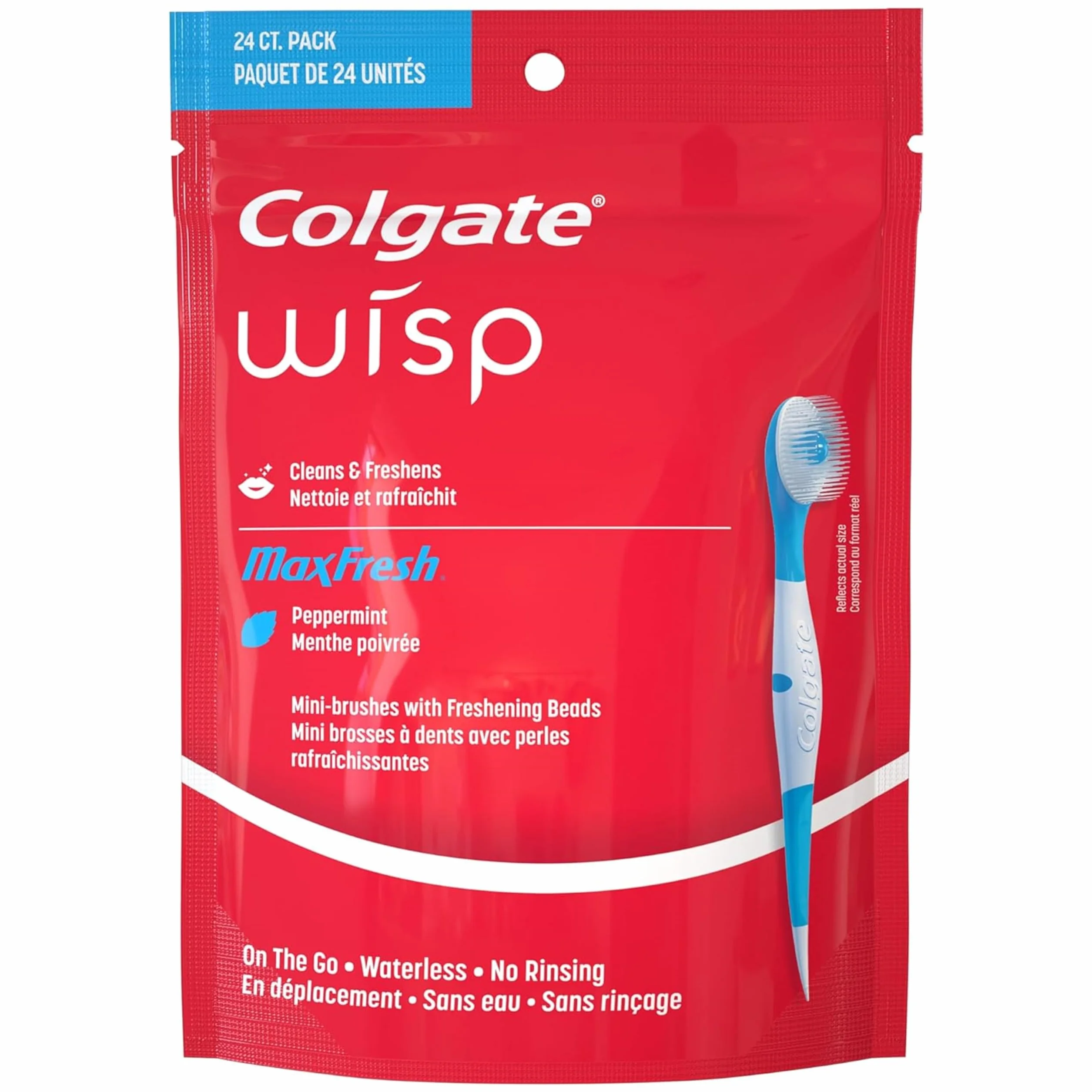 Colgate Wisp Portable Mini Brush Optic White, Coolmint, 24 szt