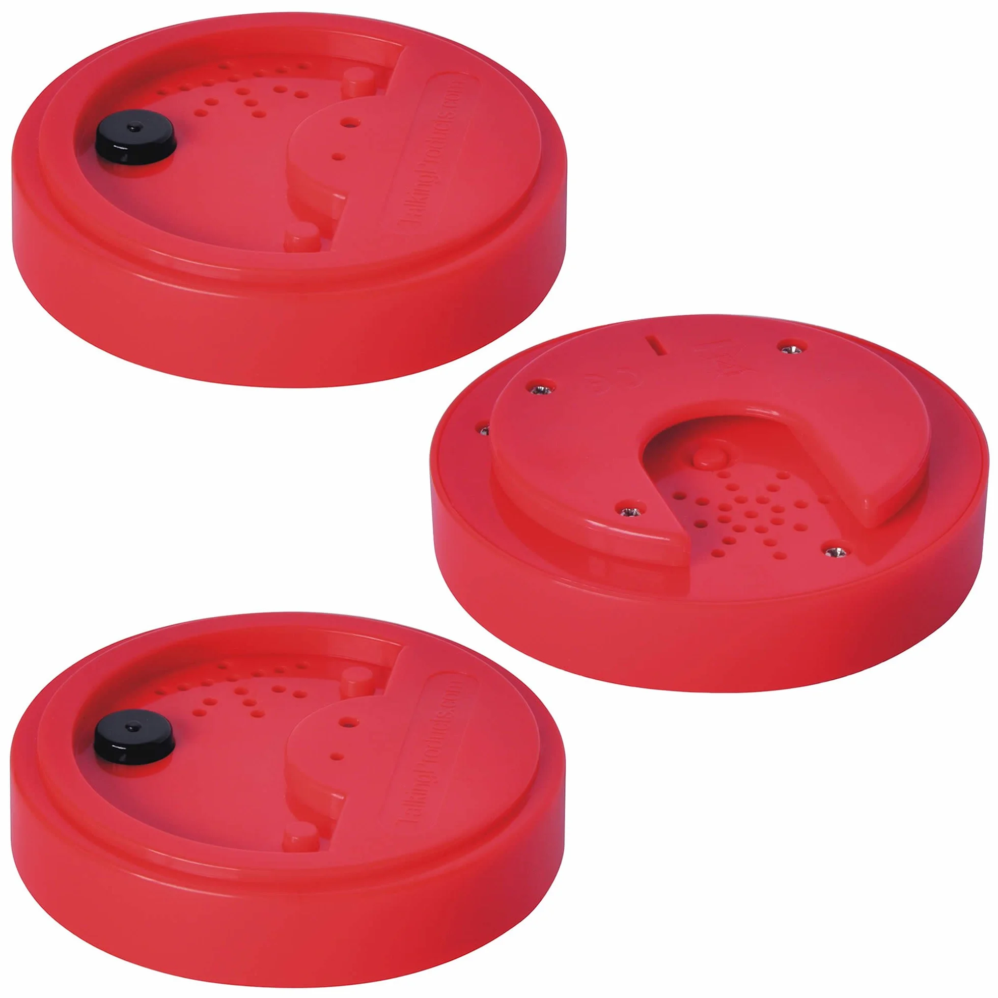 Talking Products, Talking Tins Voice Recorders, Nagrywaj i odtwarzaj własne spersonalizowane przypomnienia o wiadomościach głosowych. Opakowanie 3 szt. Czerwony. Idealny do samodzielnego życia oraz mówienia i słuchania