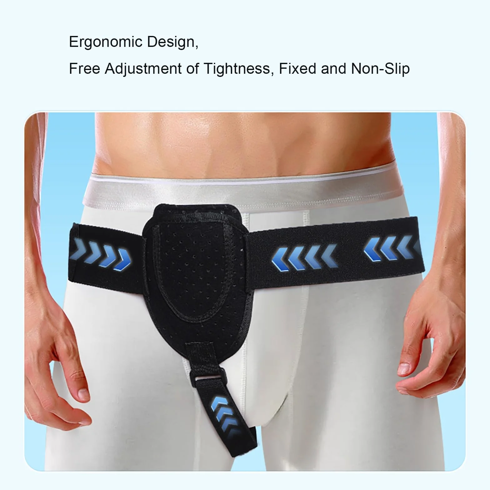 Inguinal Hernia Belt for Men, Adjustable Inguinal Hernia Support for Men and Women Fits Left or Right Side, Support Truss, 1 Removable Compression Pad(Black)
