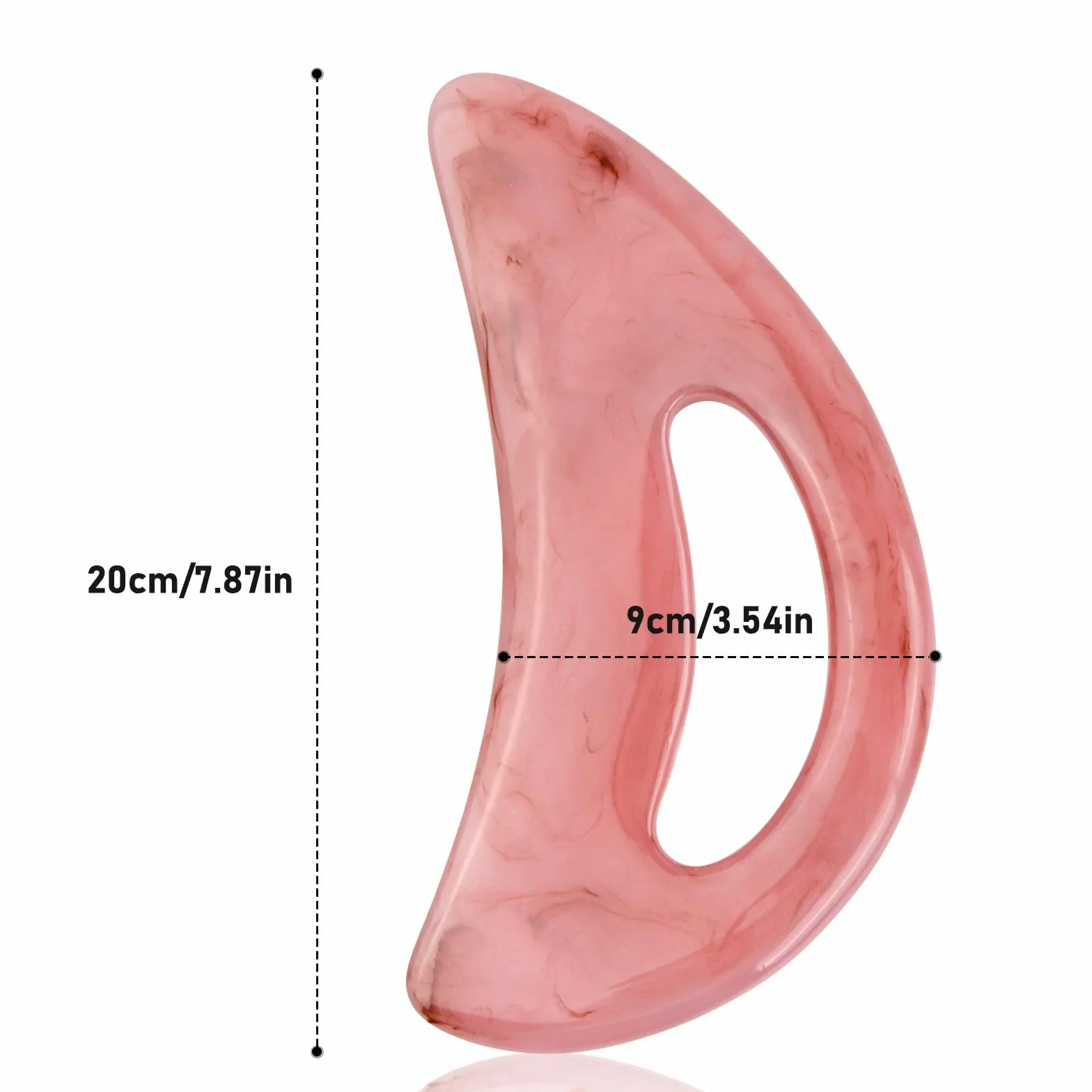 Masażer Guasha, różowy kamień Gua Sha twarz, Gua Sha z uchwytem, narzędzie do masażu cellulitu, drenaż limfatyczny dla nóg, pleców, twarzy, ciała, szyi, łagodzenia bólu