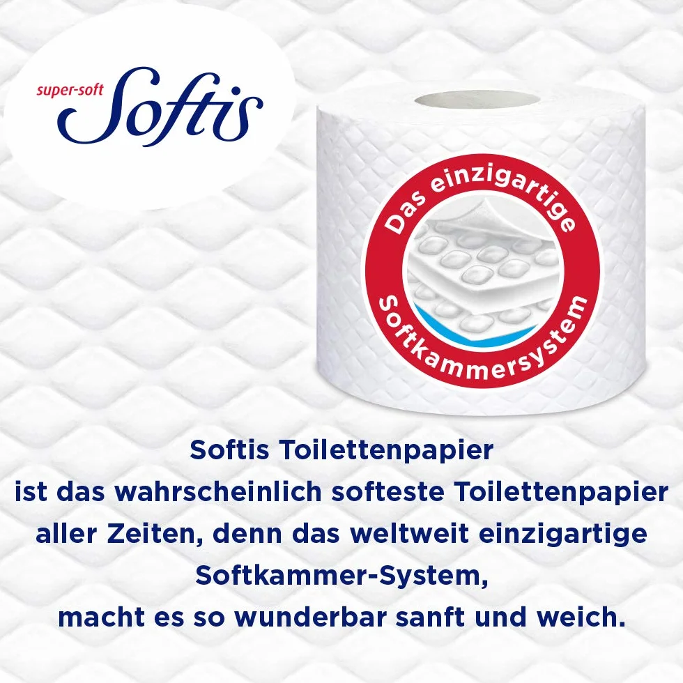 Softis 4-warstwowy papier toaletowy, opakowanie 45 rolek, 100 arkuszy na rolkę, FSC