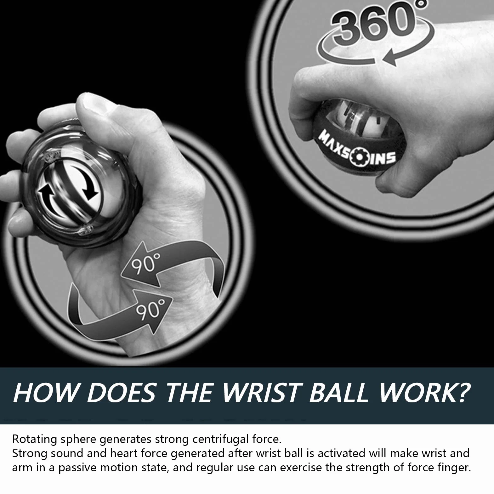 Ćwiczenie lalki Force Ball, Power Wrist Ball dla silniejszych kości mięśniowych