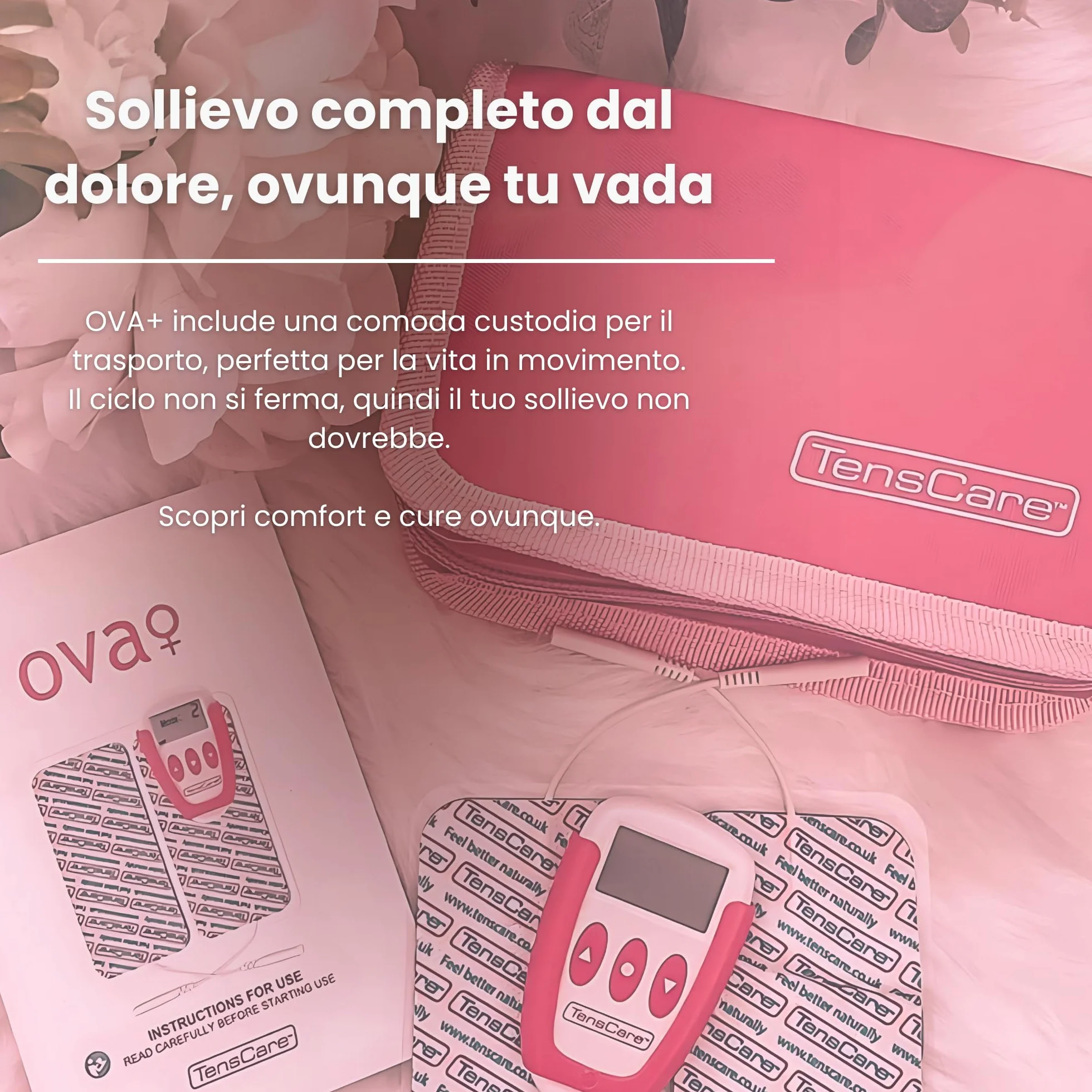 Programy łagodzenia bólu TensCare Ova+ zostały przetestowane klinicznie, aby pomóc Ci określić czas odniesienia i ból w menstruacji. Używaj ich w domu i w podróży.