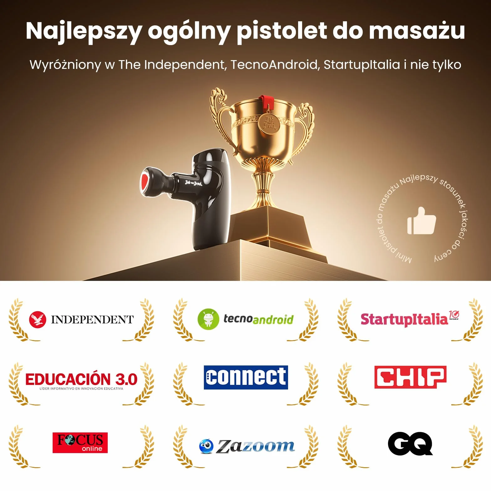 Bob and Brad M7 Plus mini pistolet do masażu z podgrzewaniem 9 mm amplituda USB-C