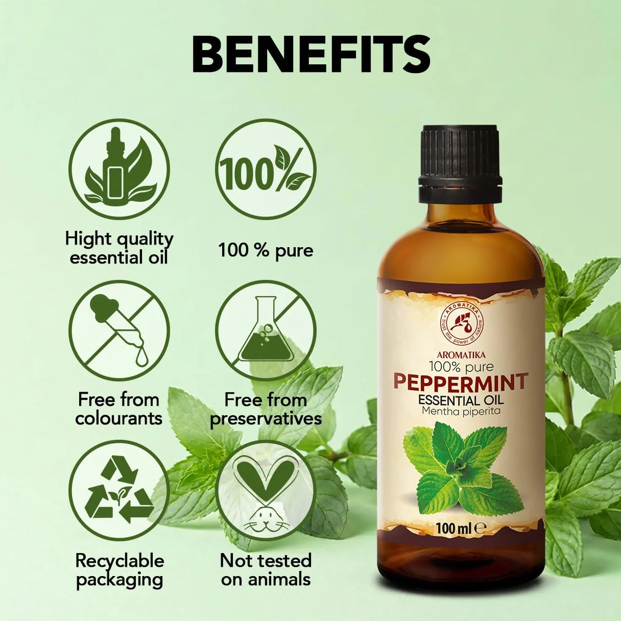 Olejek Eteryczny Z Mięty Pieprzowej 100 ml - Mentha Piperita - Aromaterapia