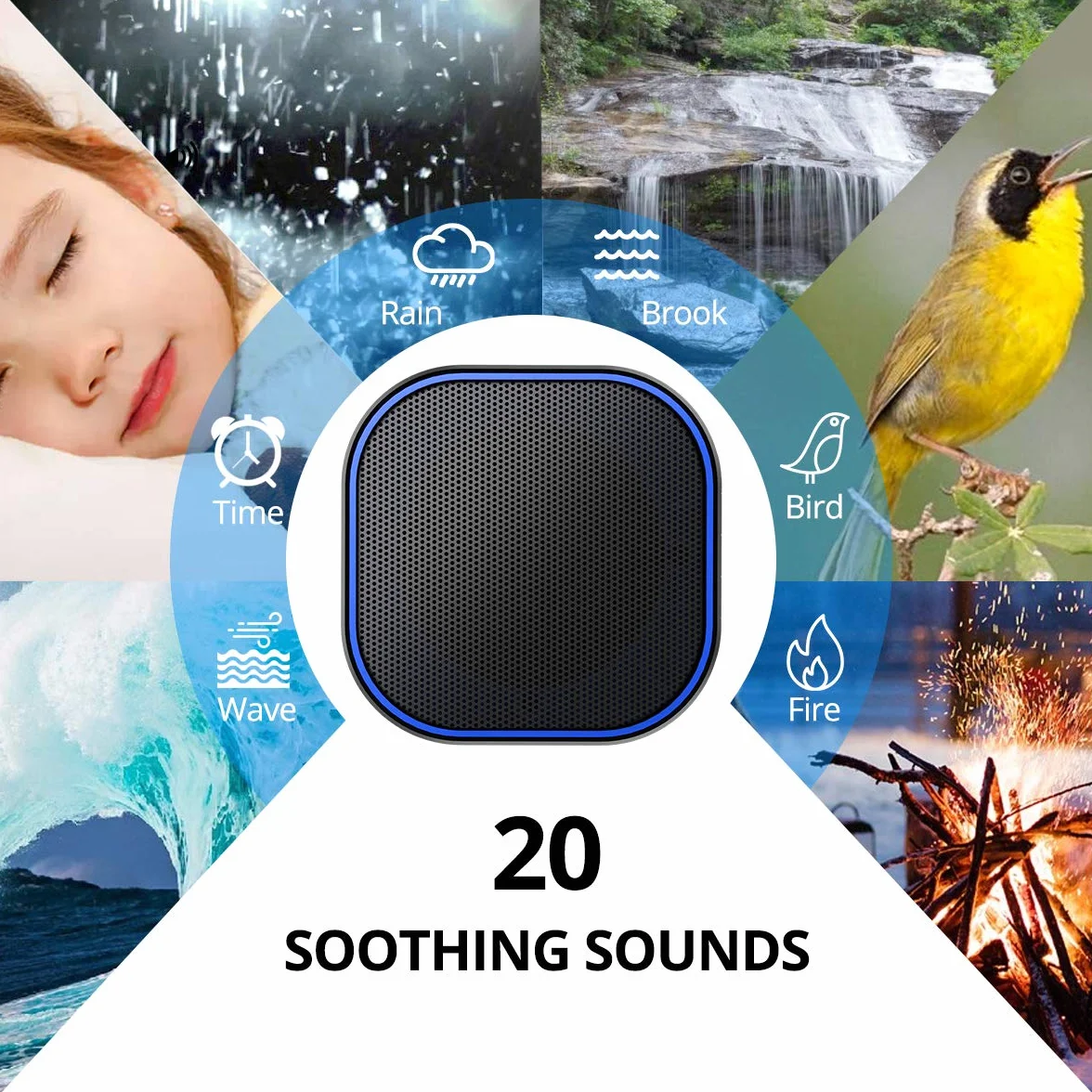 Magicteam Sound Machine White Noise Machine 32 poziomy głośności, zasilany prądem zmiennym lub USB, timer, terapia dźwiękiem