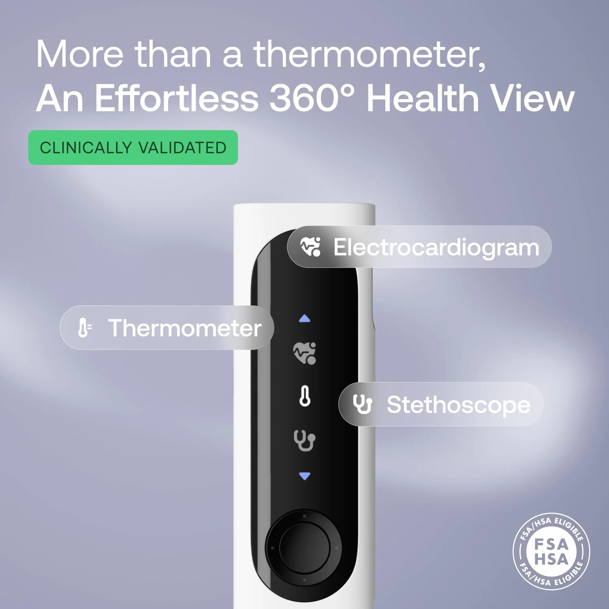 WITHINGS BeamO – Bezdotykowy Inteligentny Termometr Cyfrowy, 4-w-1 MultiScan, Monitor EKG, Pulsoksymetr, Cyfrowy Stetoskop, Dla Dzieci i Dorosłych, Wielu Użytkowników, Opieka Rodzinna