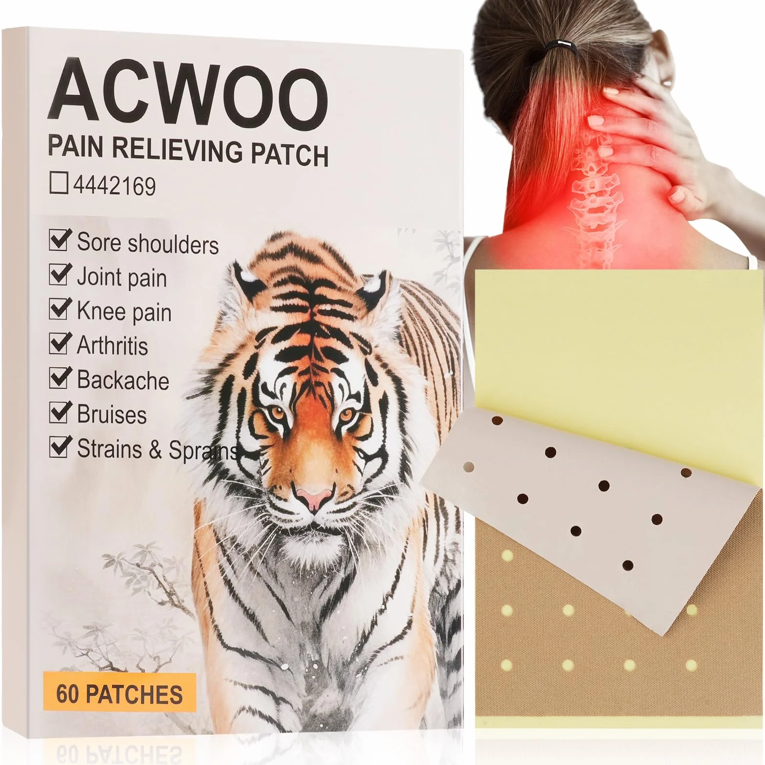 ACWOO plastry rozgrzewające na plecy szyję ramiona 60 sztuk samoprzylepne przeciwbólowe poduszka termiczna
