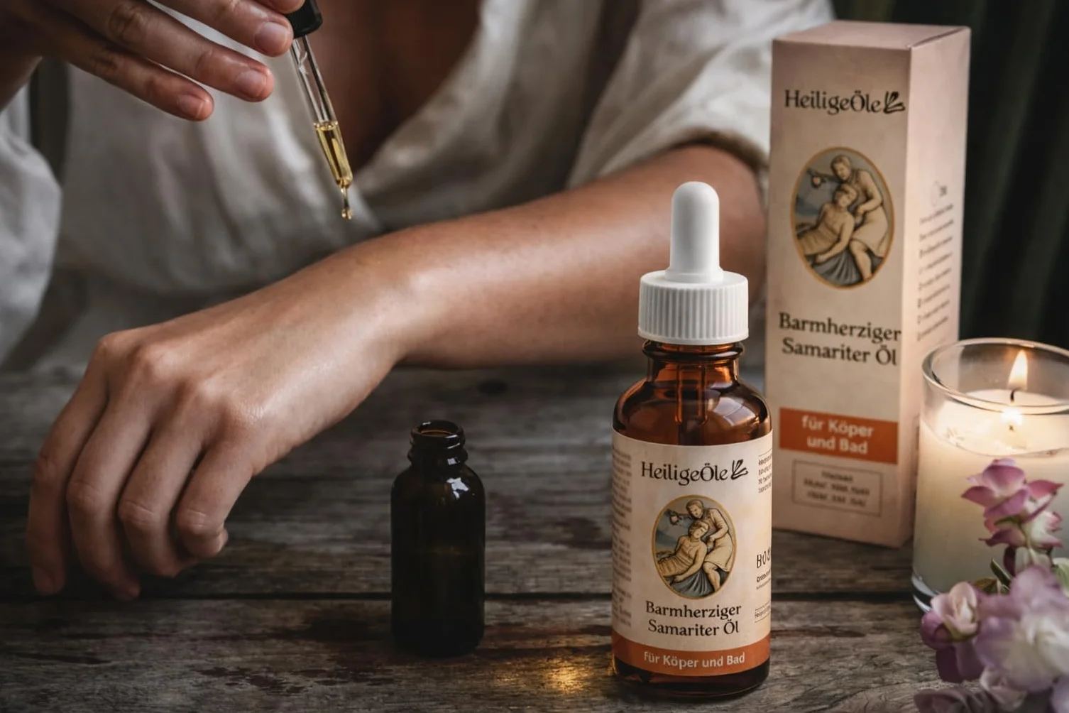Olej Miłosiernego Samarytanina 50 ml | 5 olejków eterycznych (goździk, cytryna, rozmaryn, eukaliptus, cynamon) | formuła "Luz de Maria" | 100% naturalny | aromaterapia, olejek do kąpieli i ciała