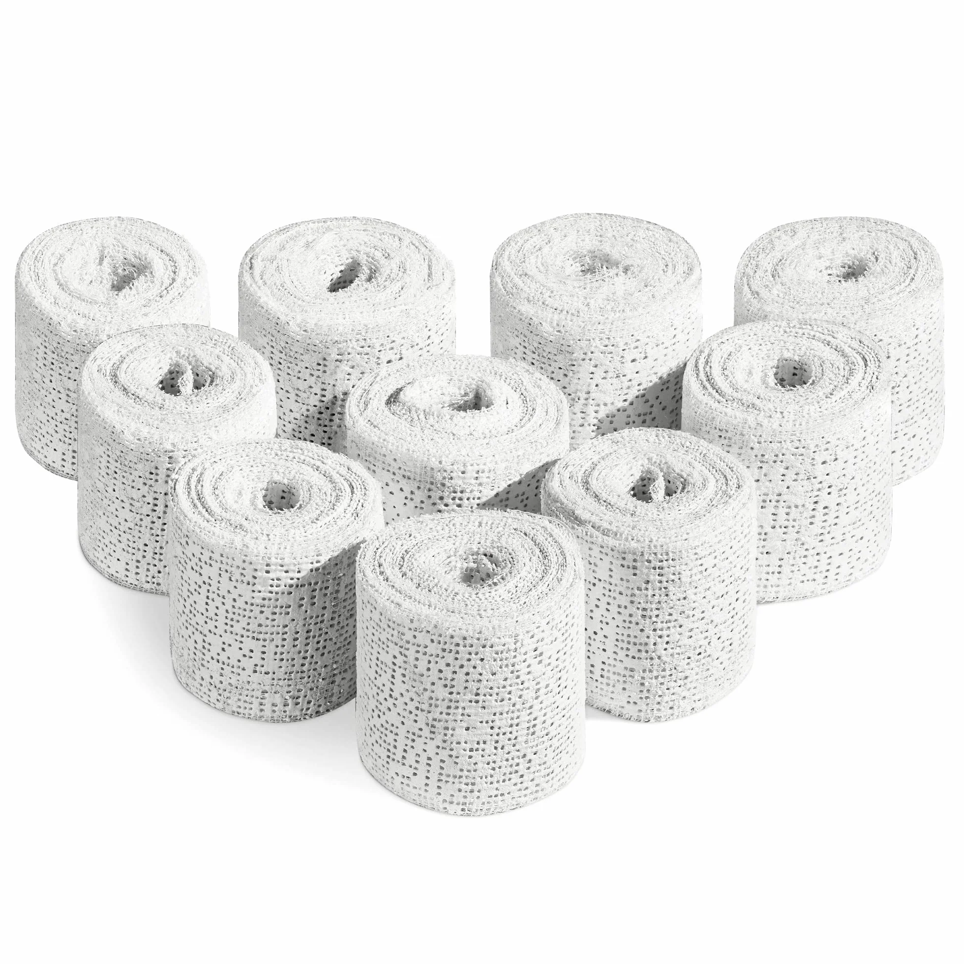 Navaris Zestaw wiązek gipsowych do brzucha, 10 sztuk – 10 x gipsu do wyciskania odcisków, 5 cm x 300 cm, dla niemowląt, bandaż na brzuch, nadruk gipsowy, taśma gipsowa do majsterkowania, szybkoschnąca