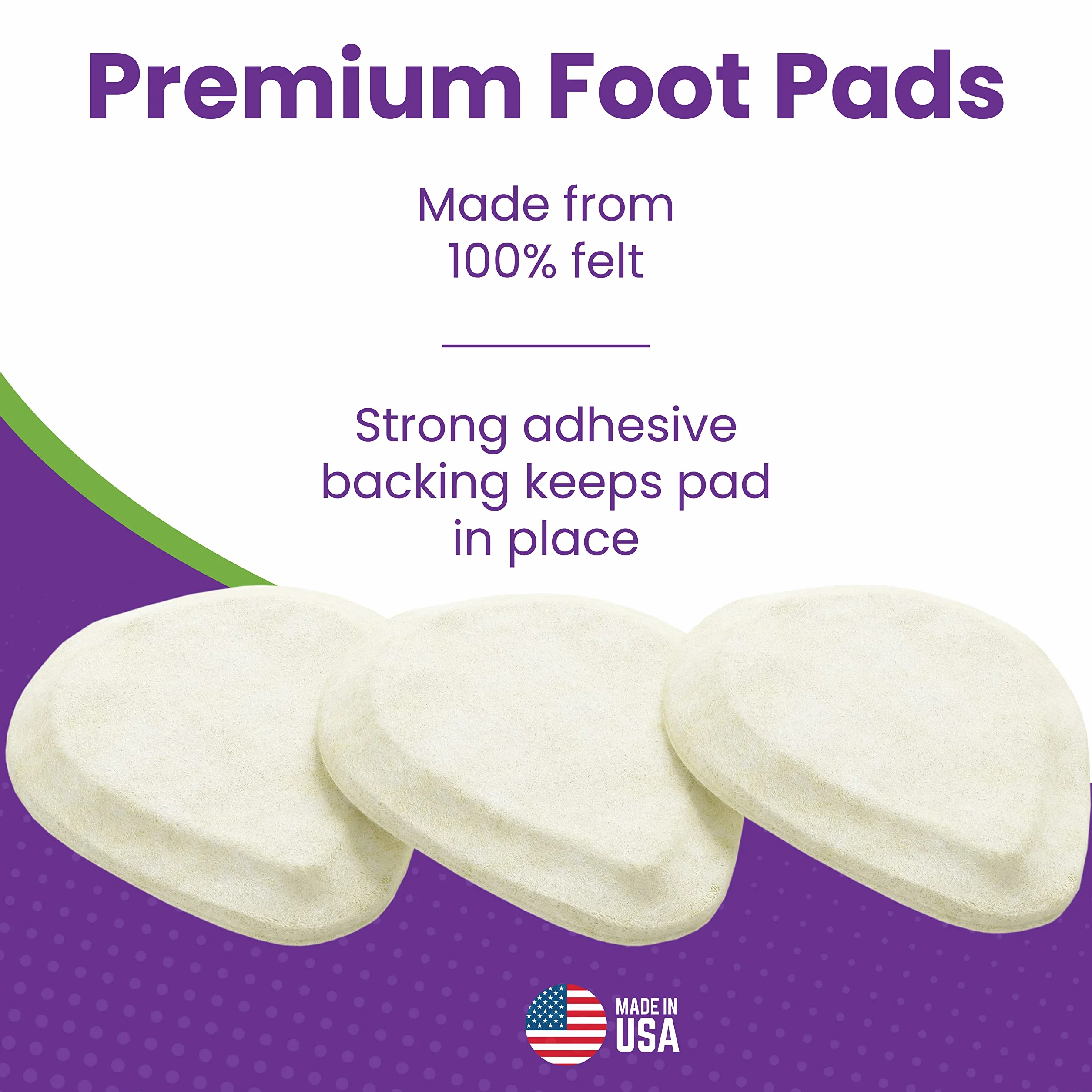 Filcowa podkładka pod stopy śródstopia skośny krój 1/10.2 cm 6 par 12 sztuk USA