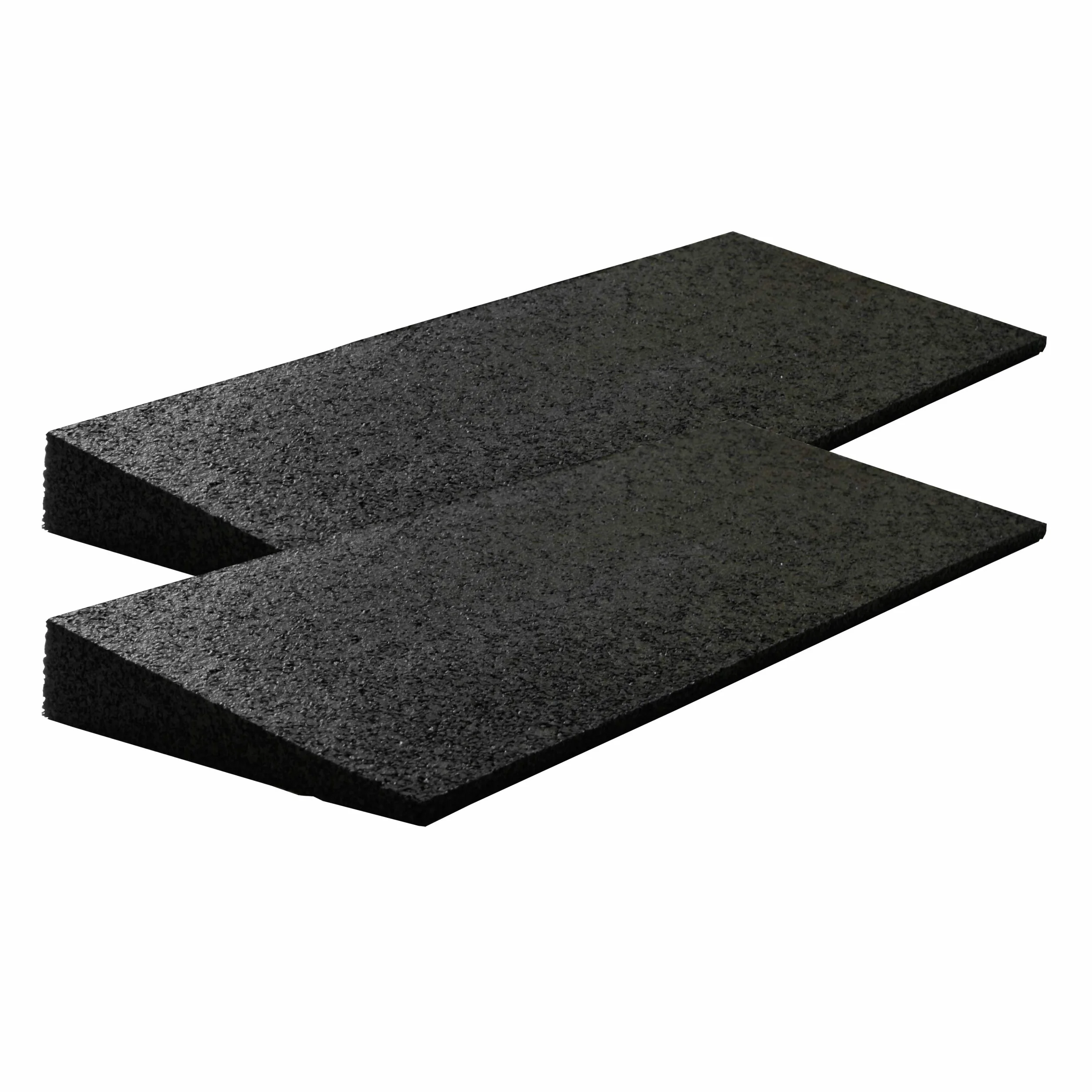 Gumowa Rampa Do Krawężnika 500 x 200 x 43 mm Zestaw 2 Sztuk Czarny Klin Do Wózków Inwalidzkich