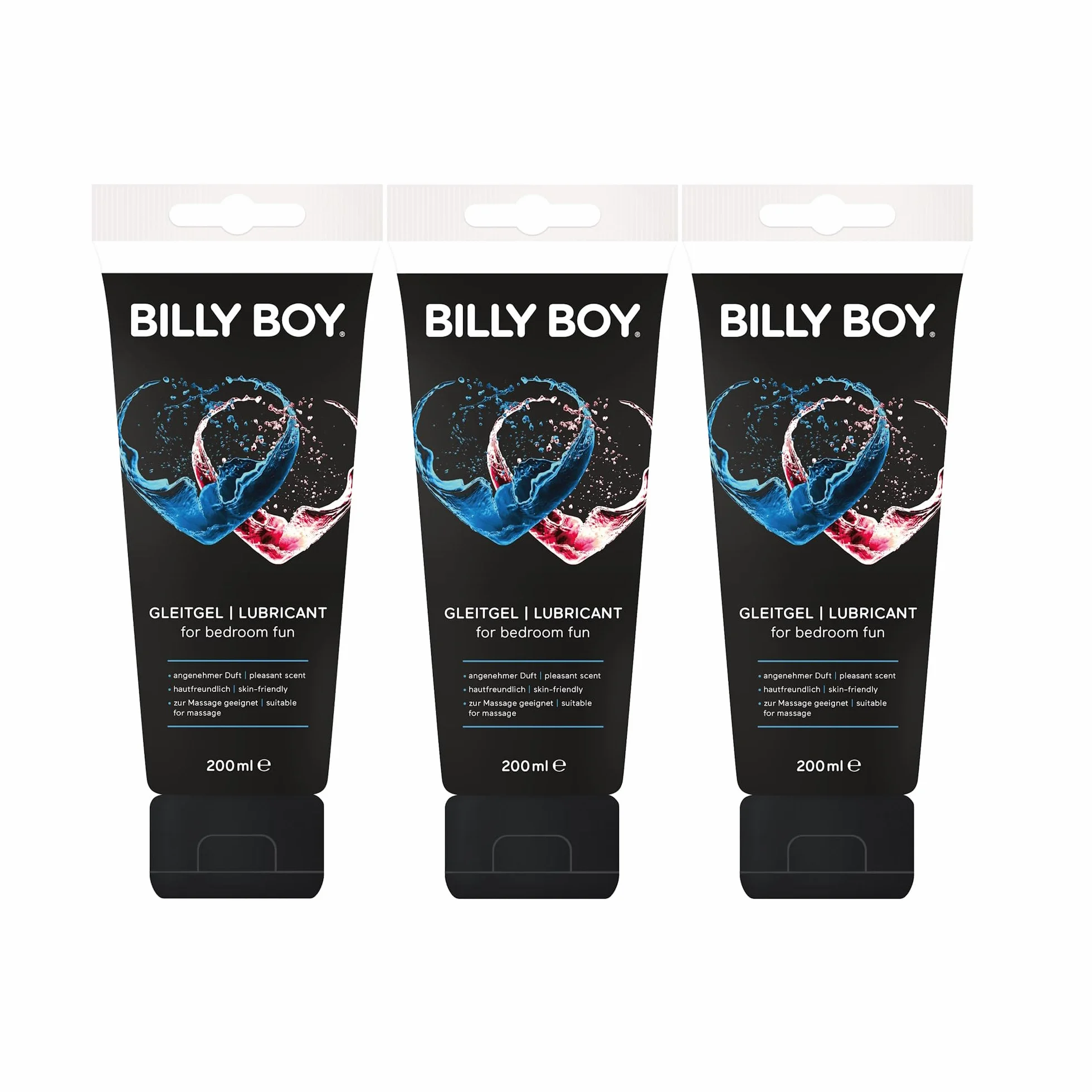 Billy Boy - Black lubrykant - na bazie wody - dla urozmaicenia życia miłosnego - 3 x 200 ml (600 ml)