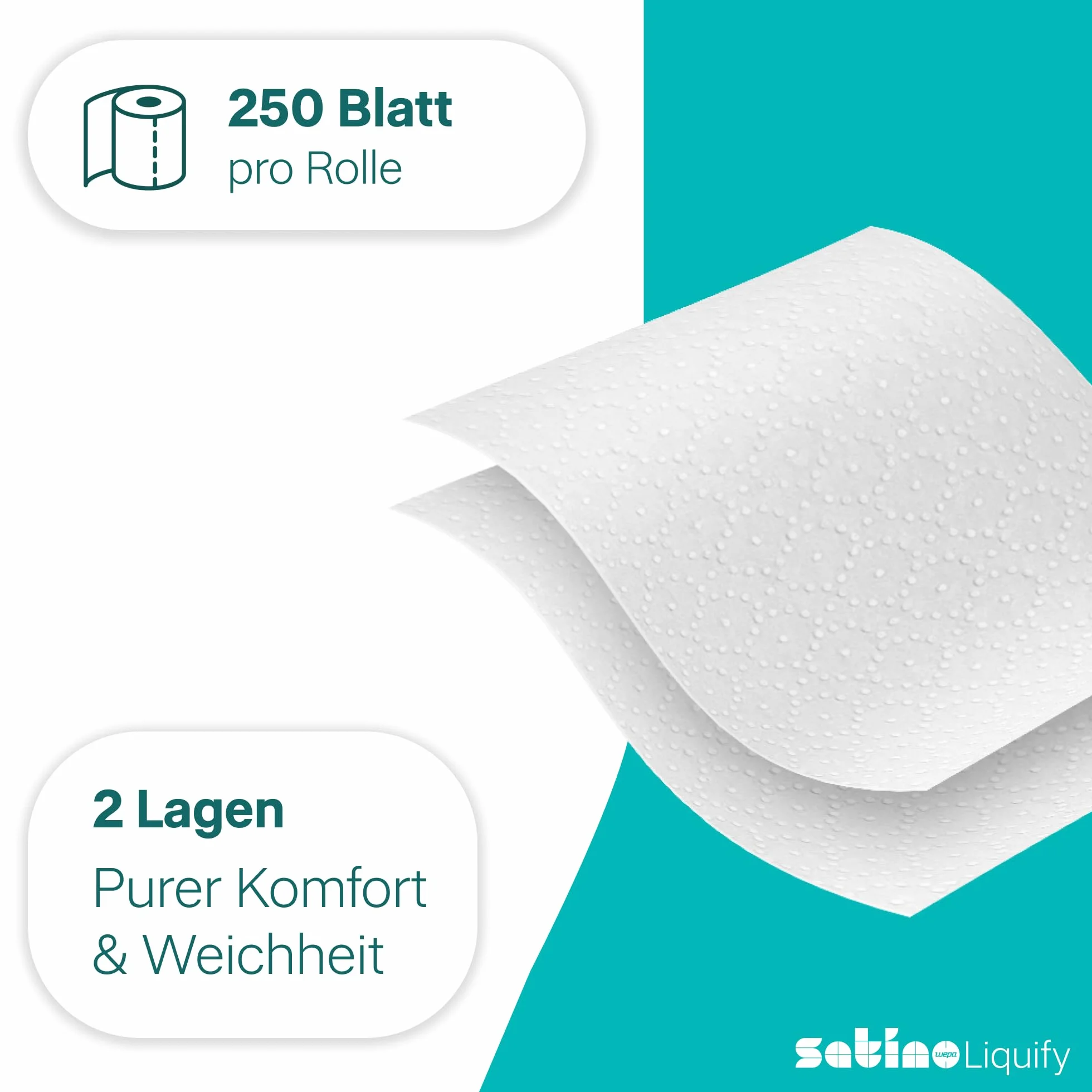 WEPA liquify papier toaletowy samozpuszczalny 16 rolek 250 arkuszy 2-warstwowy