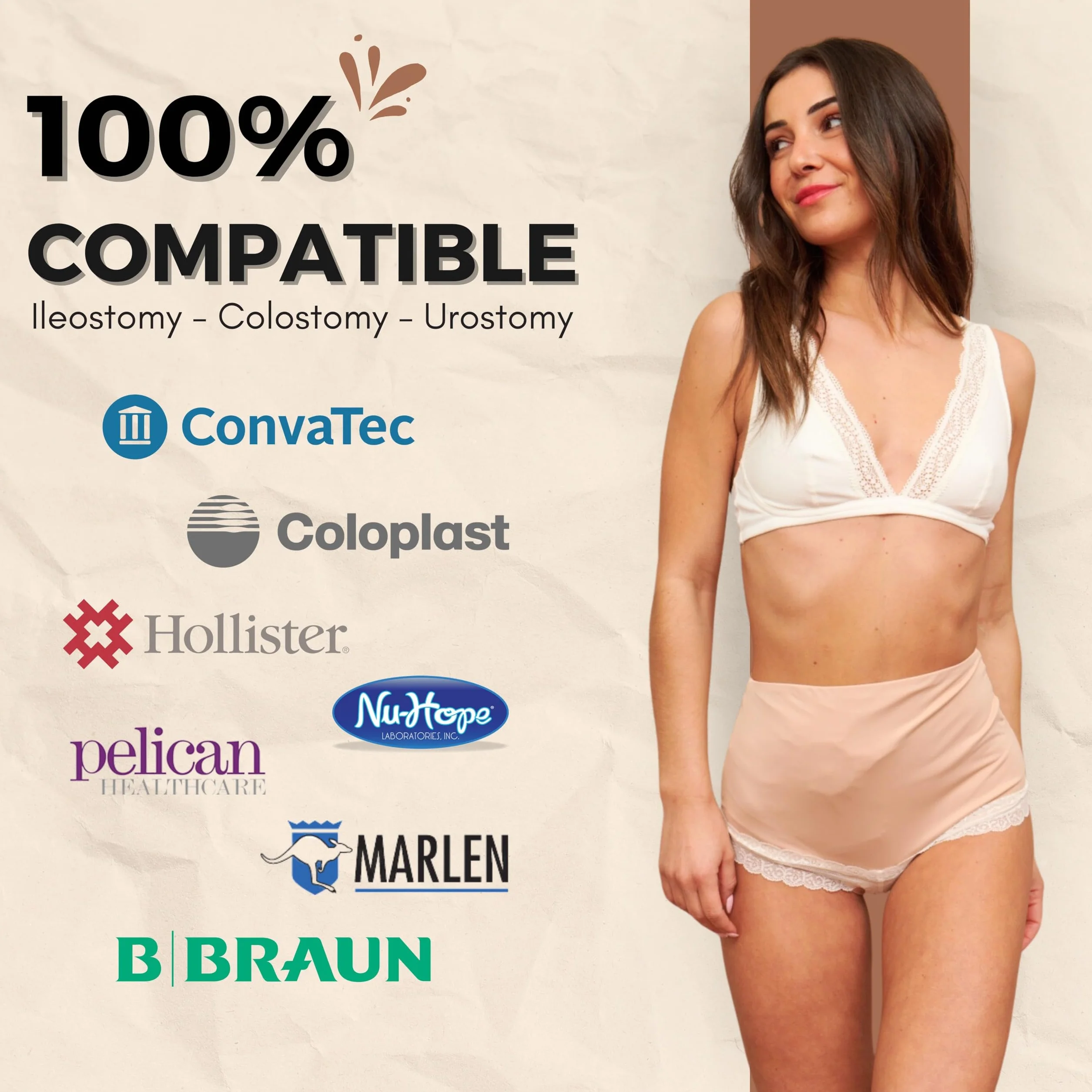 Majtki stomijne Sofía | SIIL Ostomy Panties | Pokrowiec na worek stomijny | Podpórka pod plecy kolostomijne | Pokrowiec na worek stomijny | 22771
