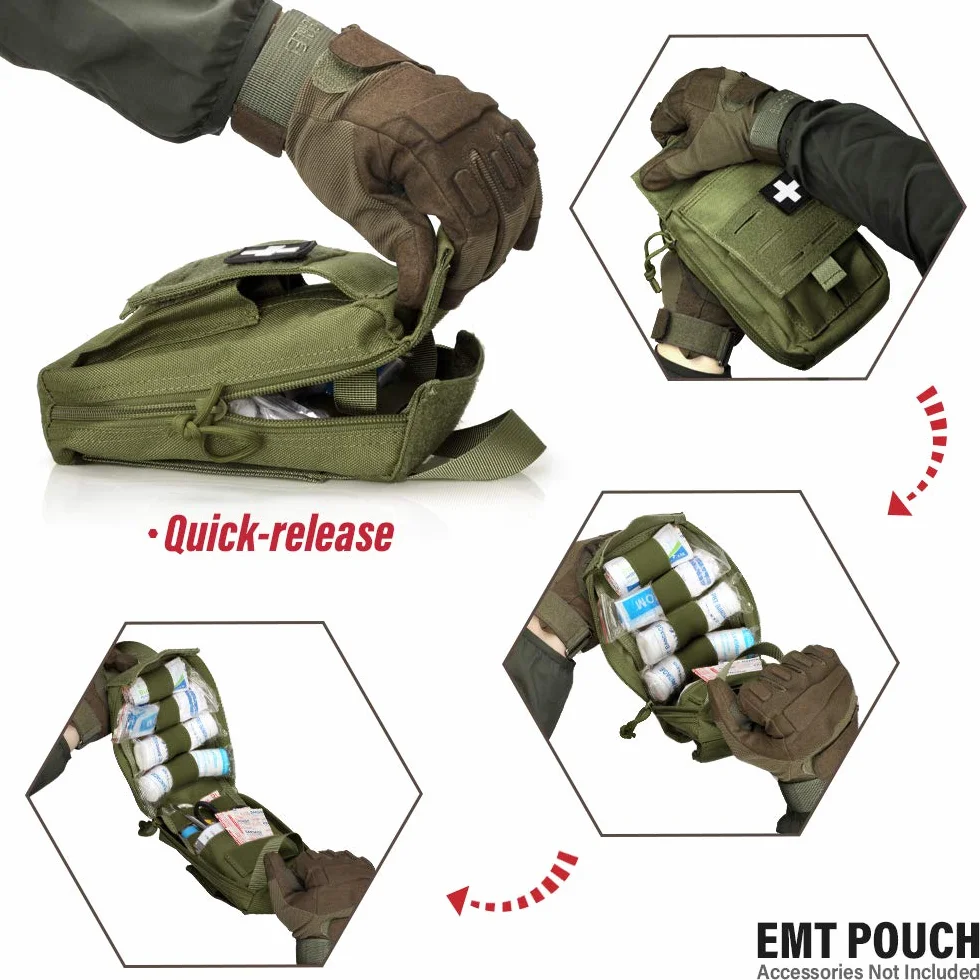 WYNEX Tactical Rip Away apteczka pierwszej pomocy, wycinana laserowo konstrukcja Molle EMT, torba survivalowa IFAK, wydmuchuje medyczny organizator ratunkowy