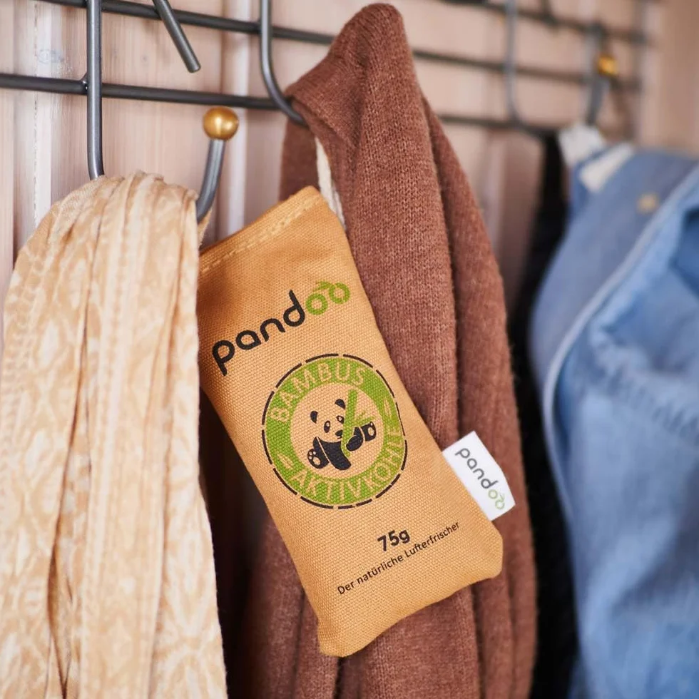 pandoo naturalny bambusowy odświeżacz powietrza z węglem aktywnym, oczyszczaczem powietrza i osuszaczem powietrza, oczyszczaczem powietrza w pomieszczeniu i odświeżaczem powietrza, pochłania zapachy i filtruje szkodliwe substancje i alergeny