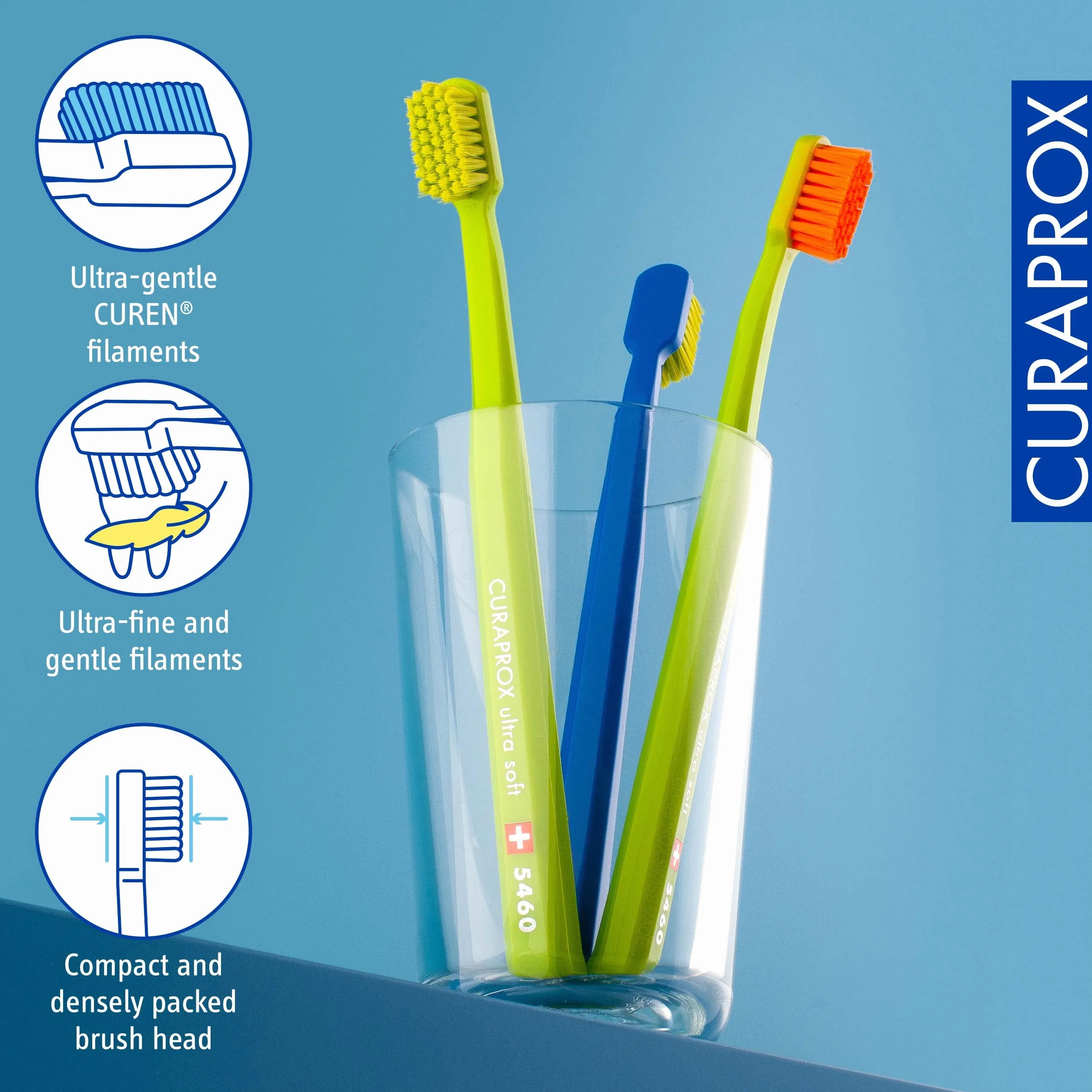 Curaprox CS 5460 Ultra-miękka szczoteczka do zębów dla dorosłych z włosiem Curen®