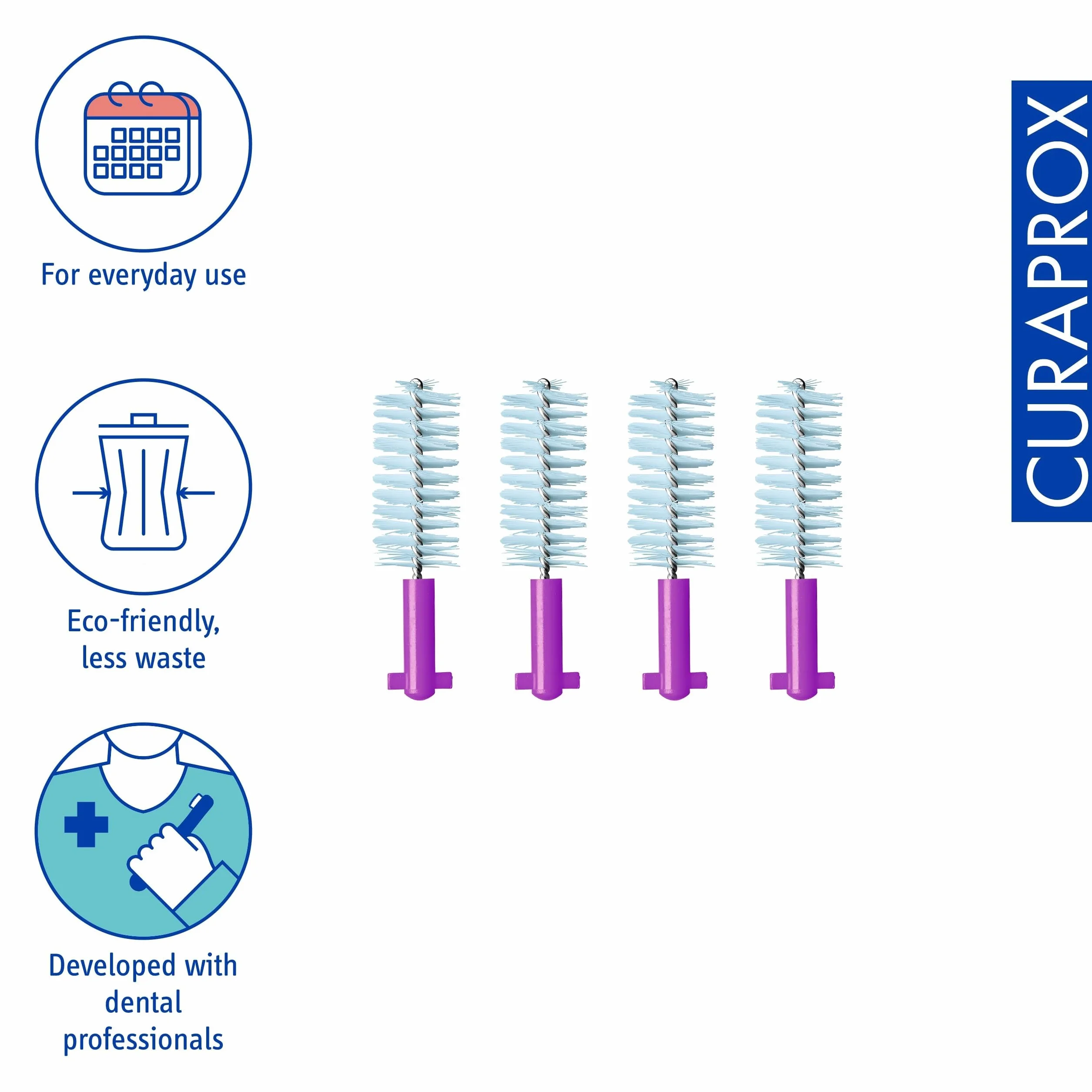 Curaprox Wkłady do szczoteczek międzyzębowych CPS 406 Perio - do szerokich szczelin i wrażliwych dziąseł | Ultra-cienkie włókna/Fuksja / 4-Pack/zaprojektowany w Szwajcarii