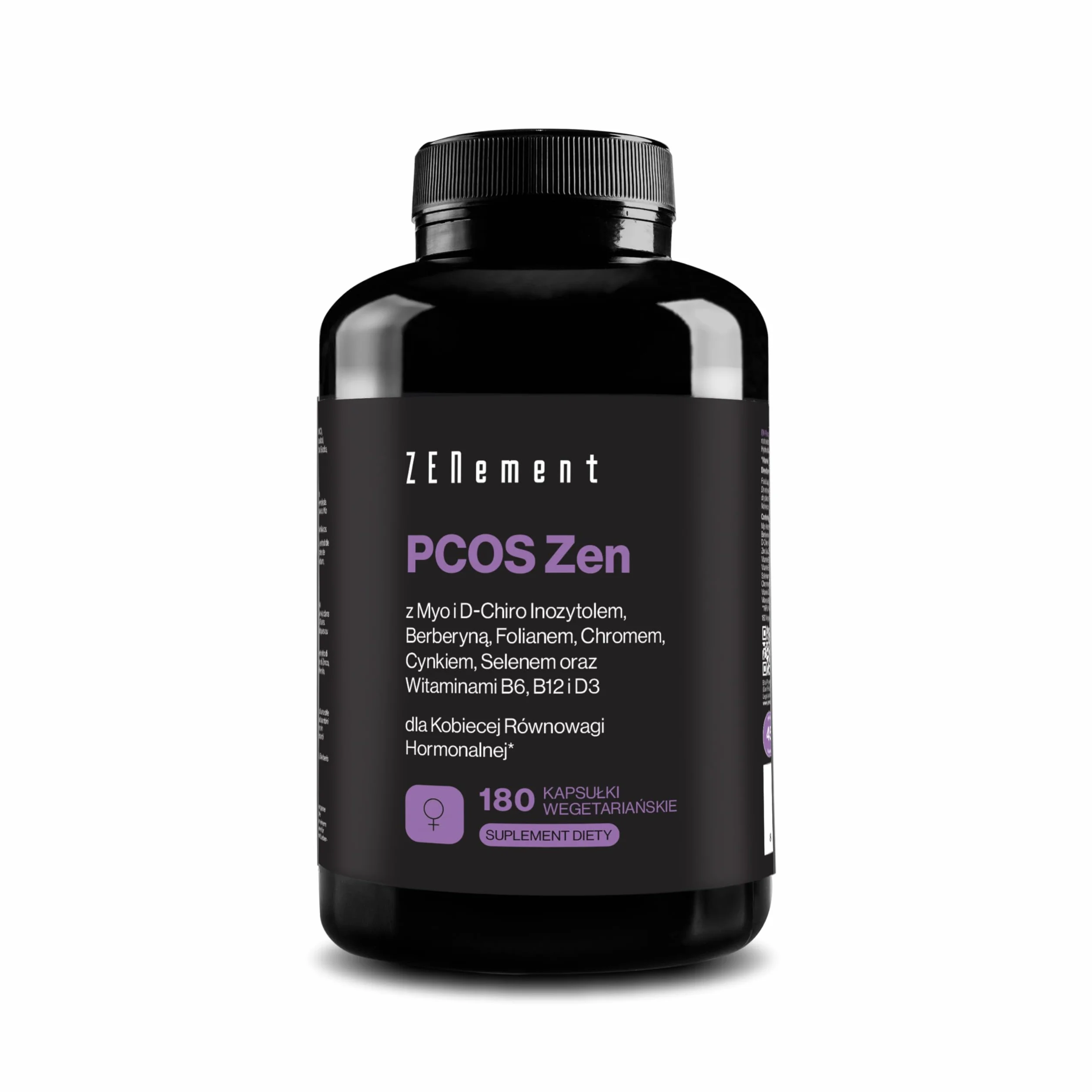PCOS Zen – Myo-inozytol i D-Chiro-inozytol – Kompleksowa formuła na PCOS – Równowaga hormonalna i wsparcie metabolizmu kobiet – 180 kapsułek roślinnych – Zenement