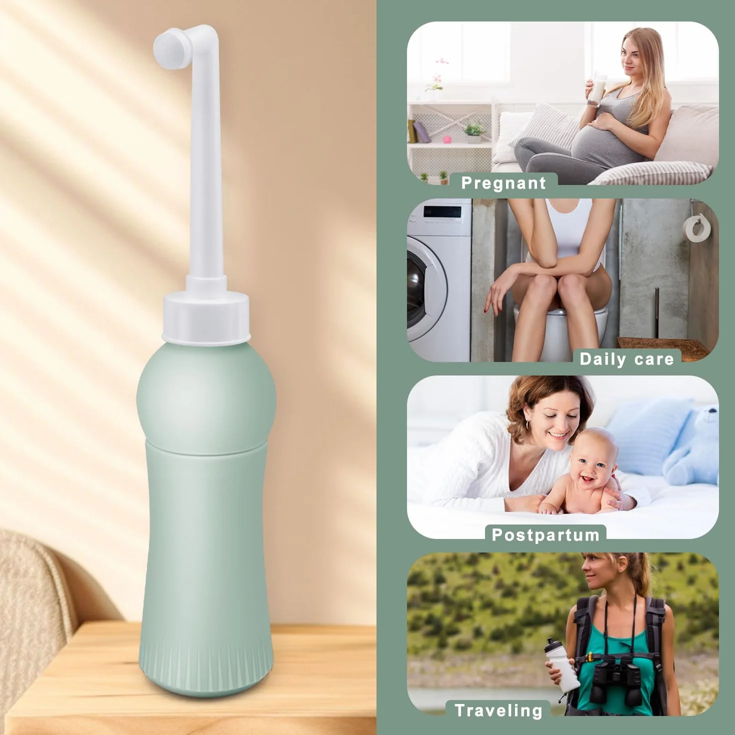 Prysznic 500 ml z etui podróżnym, wysuwany, przenośny bidet do podróży i domu – zastępuje wilgotne chusteczki, oszczędza papier toaletowy, higieniczny prysznic intymny Podusche dla kobiet w połogu