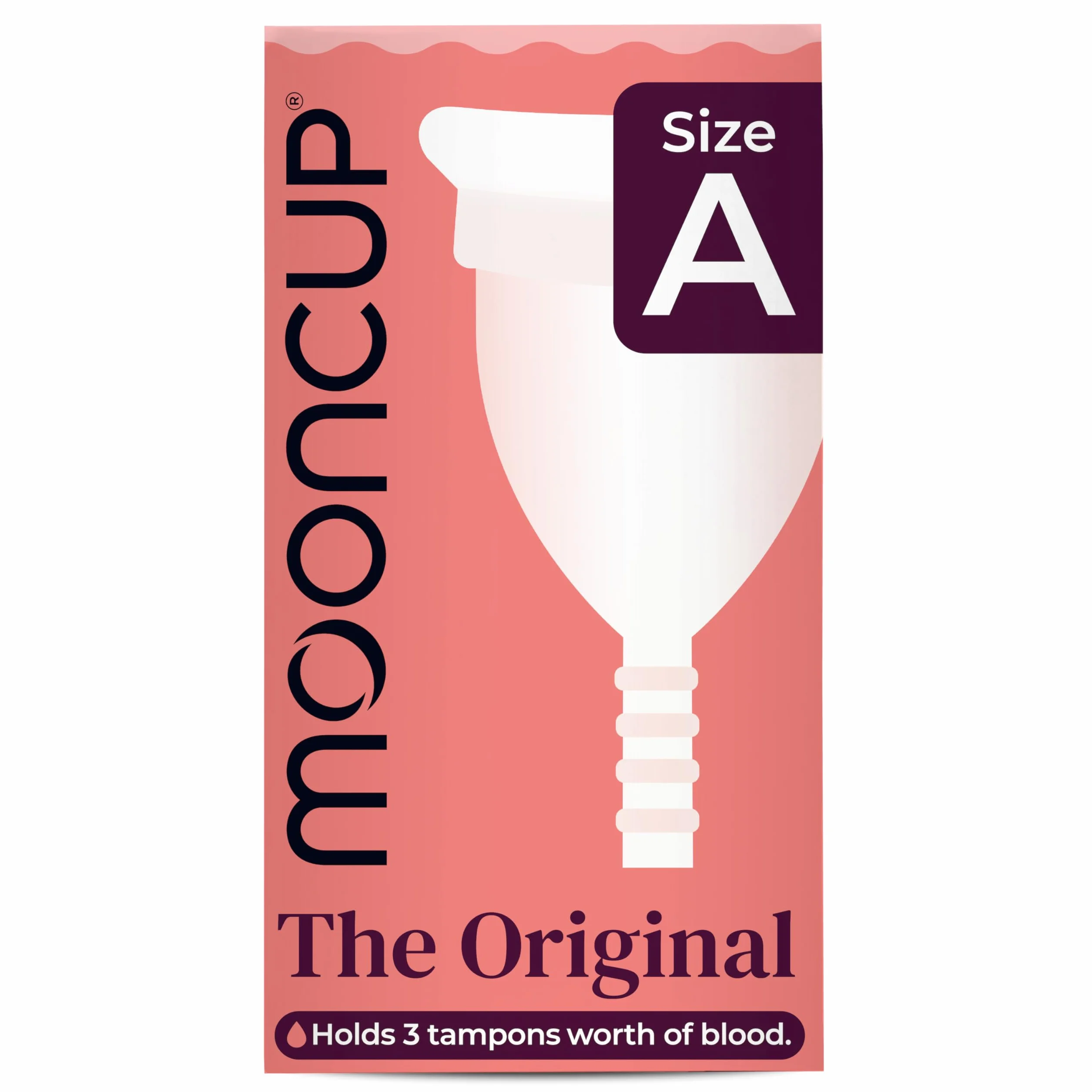 Mooncup Oryginalny silikonowy kubeczek menstruacyjny, wielokrotnego użytku, ultramiękki i łatwy w użyciu, idealny na obfite krwawienia, rozmiar A, wiek 30+ lub porodzie naturalnym (opakowanie 1 szt.)