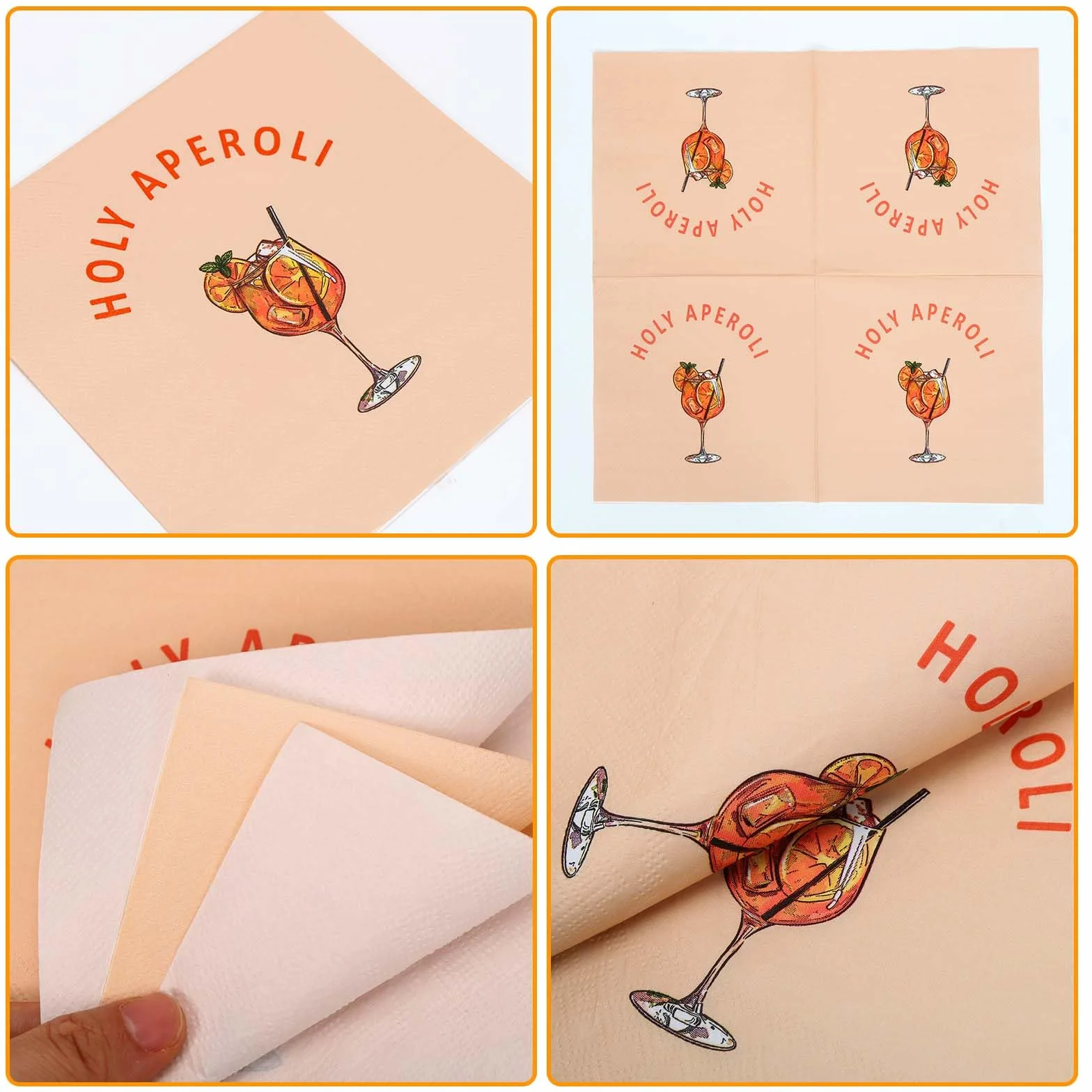 40 sztuk serwetek Aperol Party Decor, Aperol Spritz, prezent, serwetki papierowe Holy Aperoli, pomarańczowe, prezent dla miłośników aperilu, na imprezę tematyczną, wesele, urodziny, dekoracja stołu