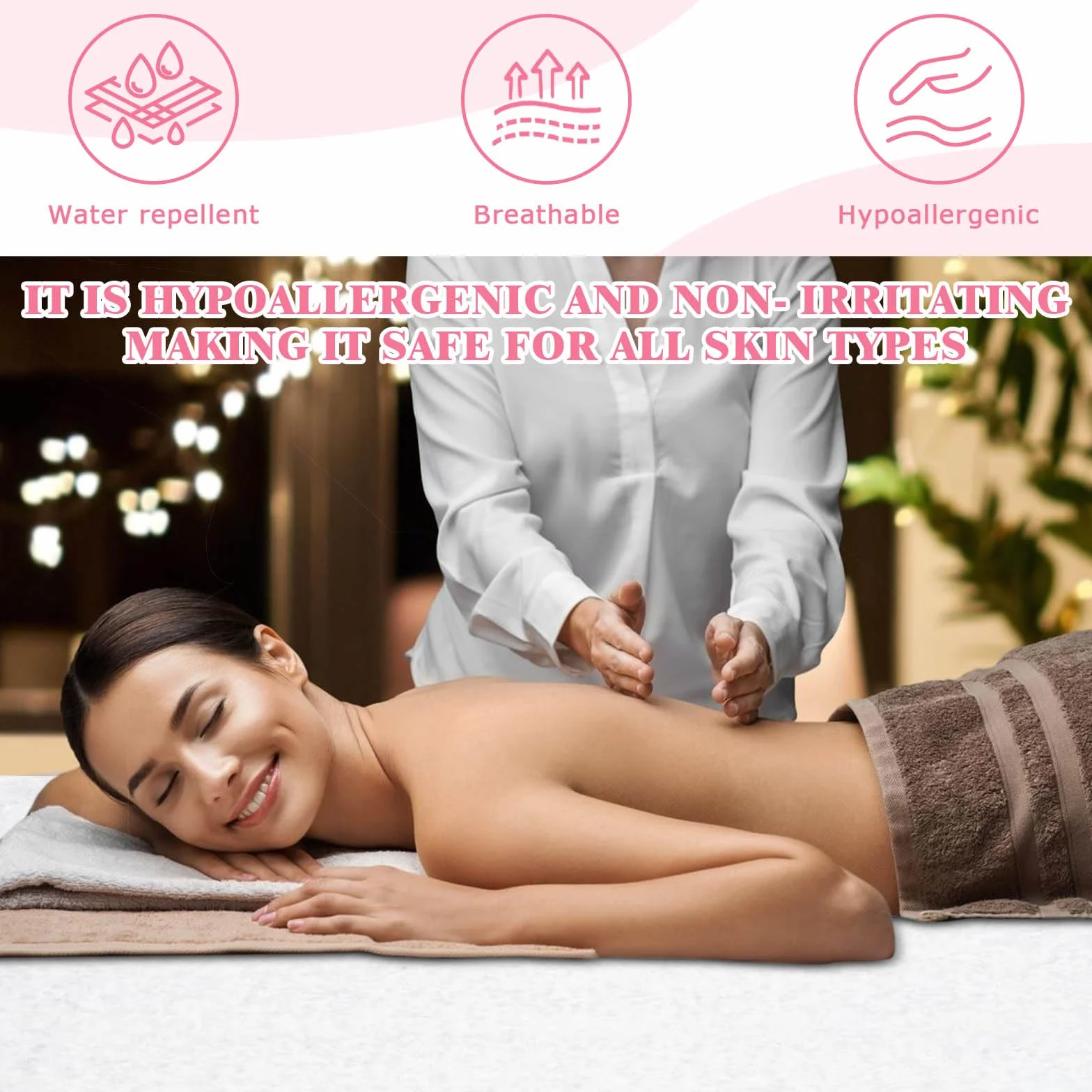 20 szt. jednorazowych prześcieradeł, prześcieradła do masażu spa, miękka włóknina, stół do masażu, prześcieradło ochronne do salonu piękności, spa, masażu, hoteli, kosmetyczki, 180 x 80 cm (białe)