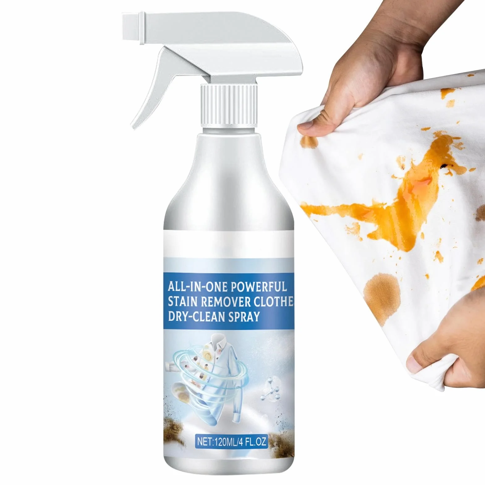 Spray do usuwania plam do ubrań, 120 ml bez prania tkanina odplamiacz ubrania pranie chemiczne spray, spray do czyszczenia plam do dywanów ubrania
