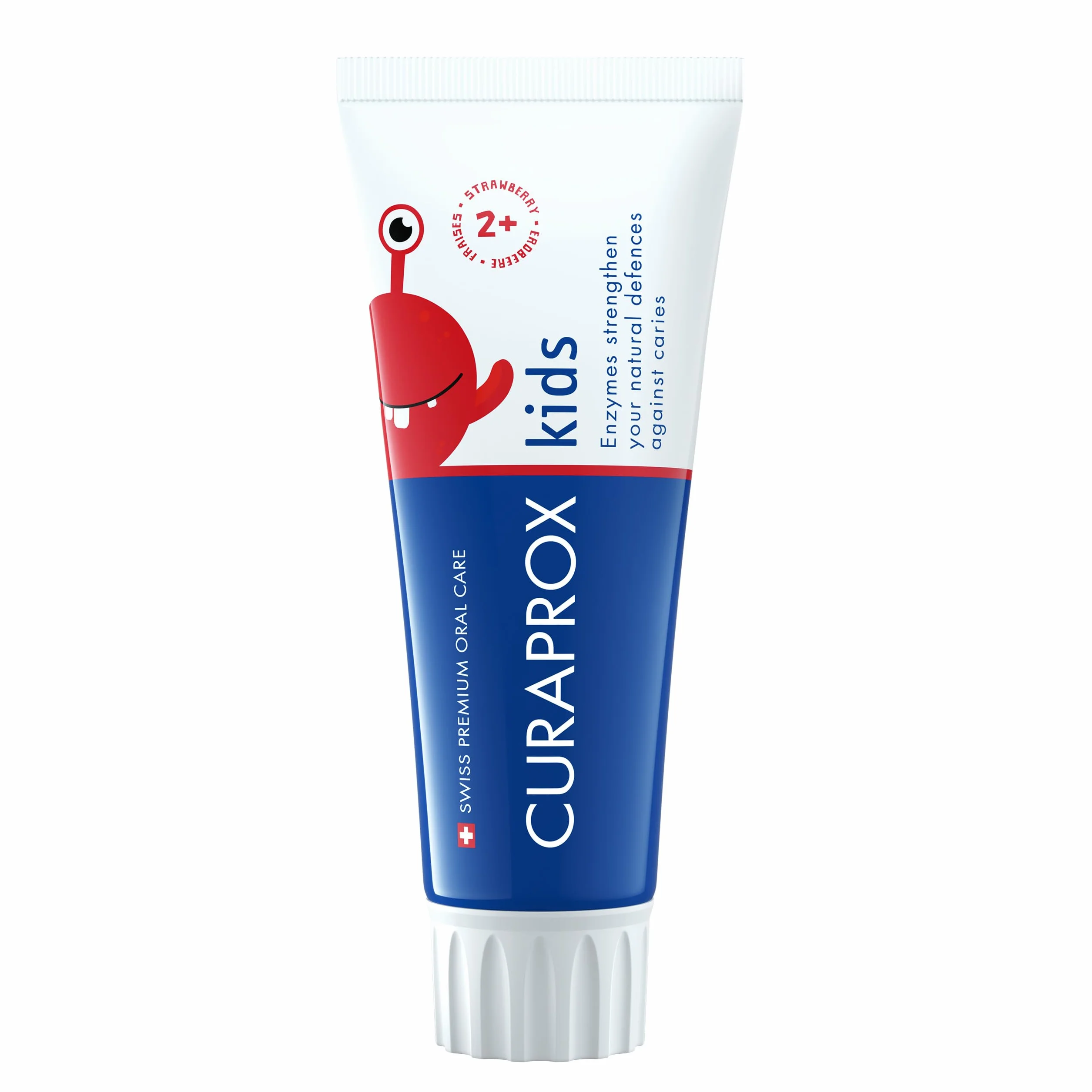 Curaprox kids Pasta do zębów – wiek 2+ / smak truskawkowy/chroni zęby mleczne fluorem 950 ppm/delikatna formuła / 60 ml/Made in Switzerland