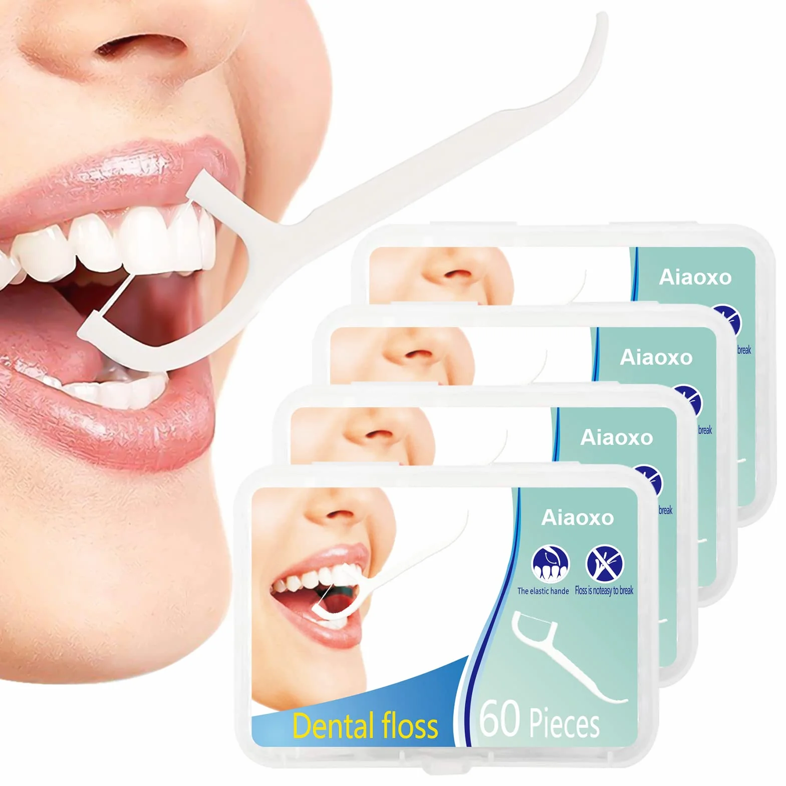 Patyczki z nicią dentystyczną 240 sztuk, jednorazowe wykałaczki dentystyczne do czyszczenia zębów