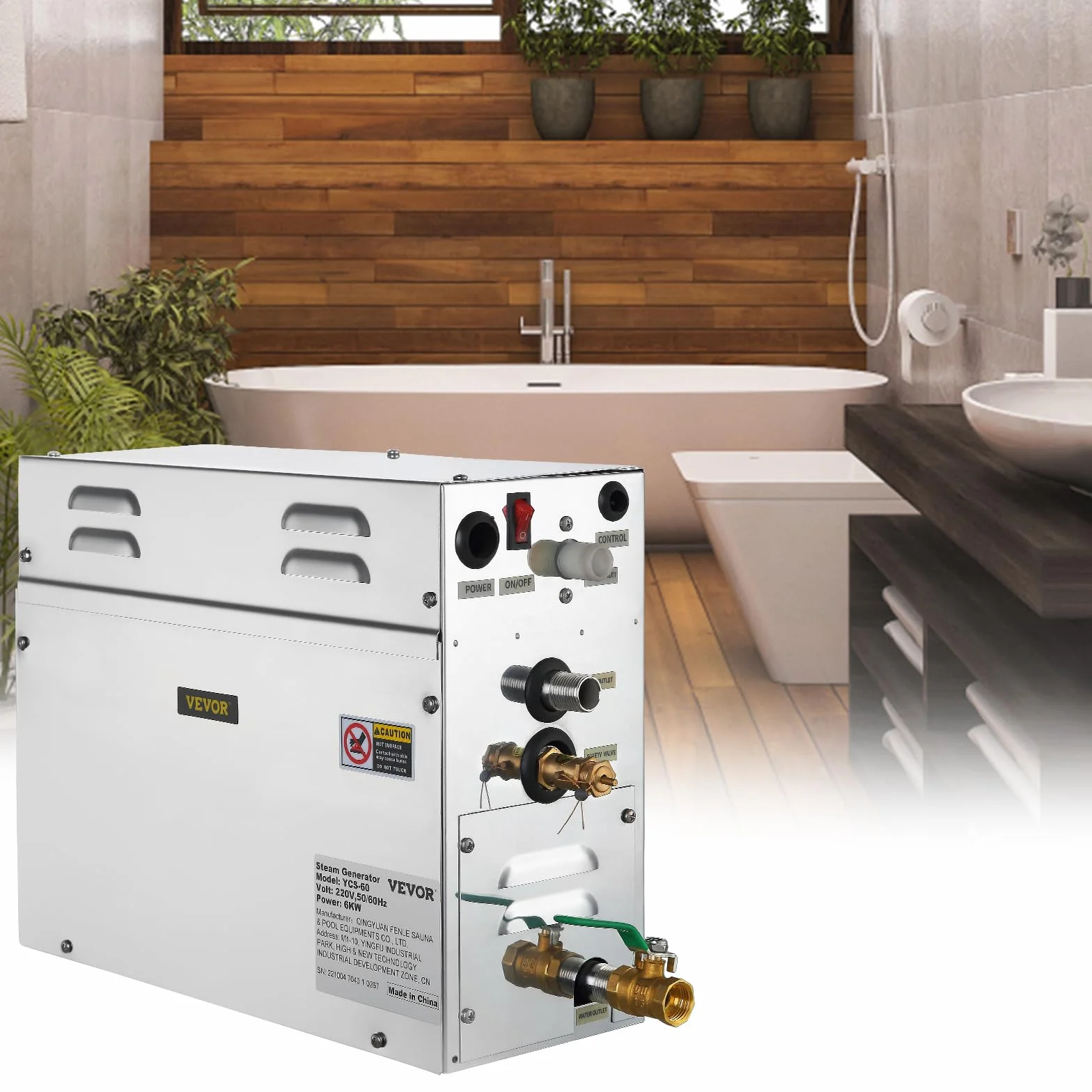Generator pary 6 kW sauna domowe spa prysznic generator pary do łaźni tureckiej o małej pojemności z cyfrowym sterownikiem