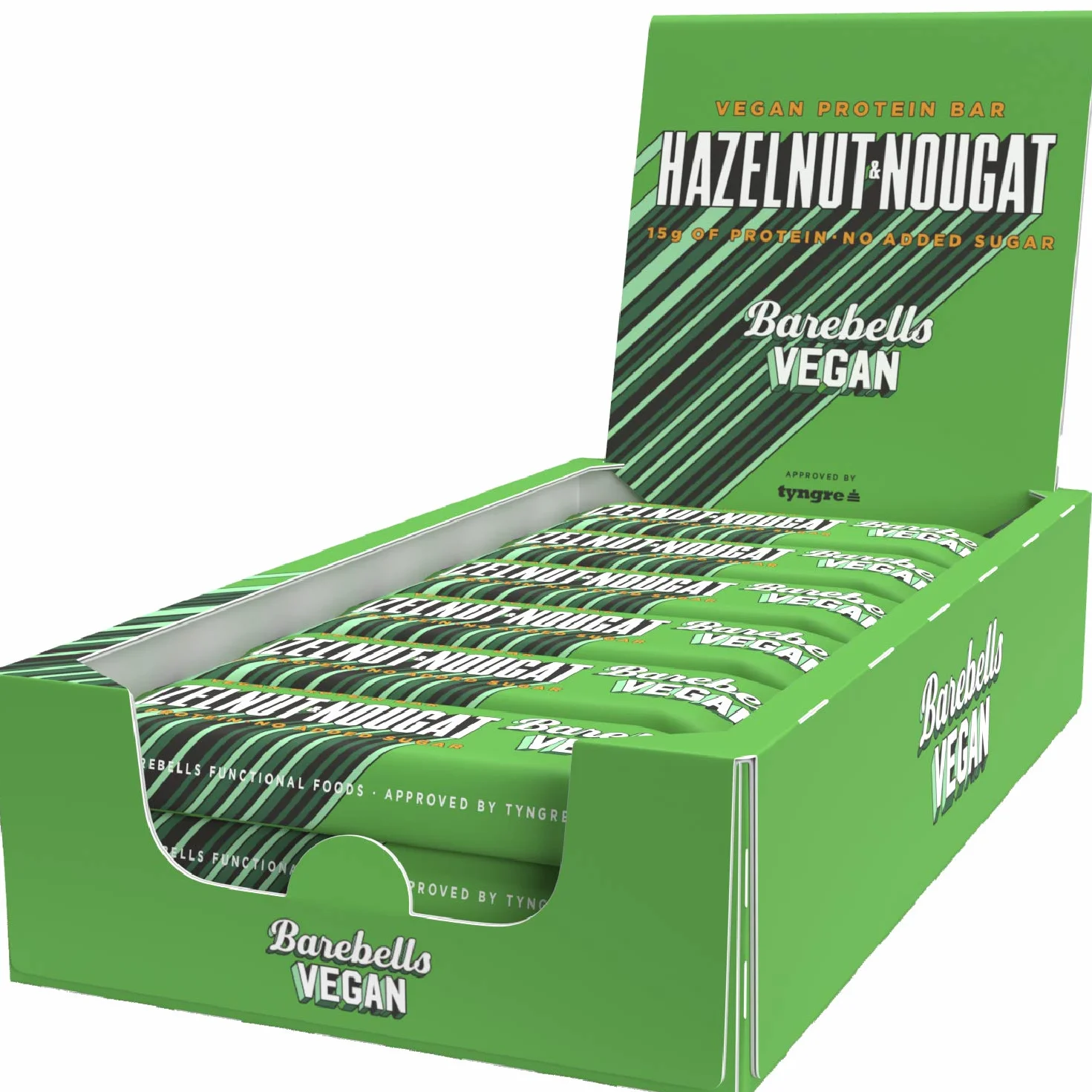 Barebells wegański baton proteinowy, pyszne batoniki białkowe z czekoladą, niska zawartość cukru, 15 g białka, bez oleju palmowego, wegański nugat z orzechami laskowymi, 12 x 55 g