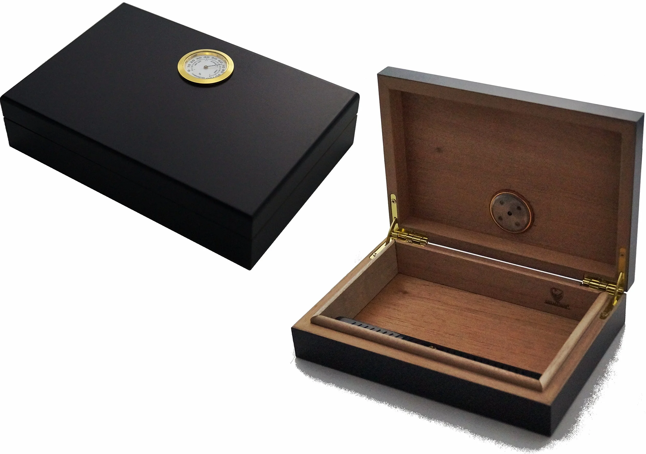 GERMANUS Humidor podróżny czarny z drewnem cedrowym brevier