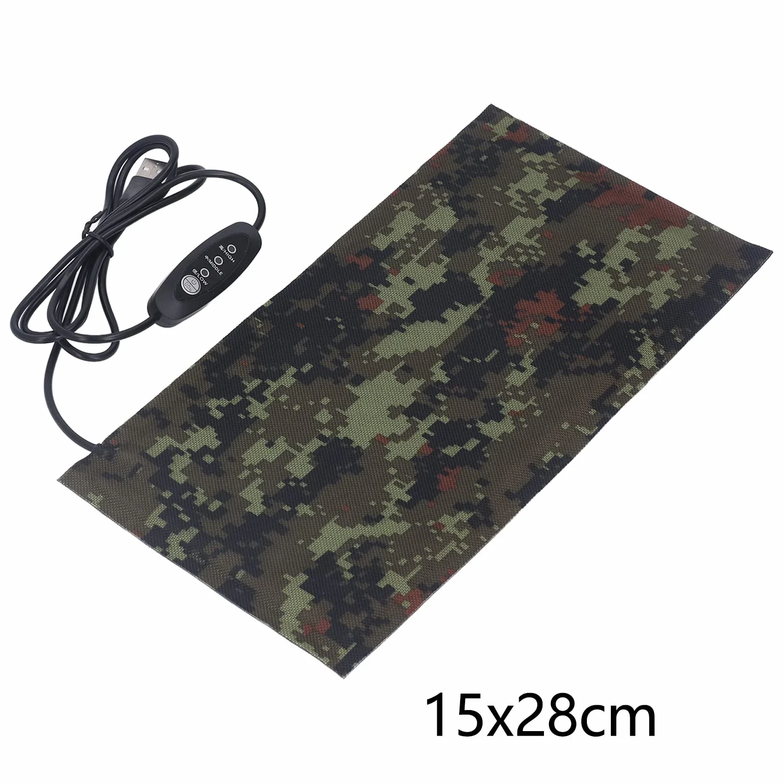 Grzejnik USB – Arkusz grzewczy elektryczny do podgrzewania tkanin, wodoodporny, z 3 poziomami temperatury, wymiary: 15 x 28 cm (1 para)