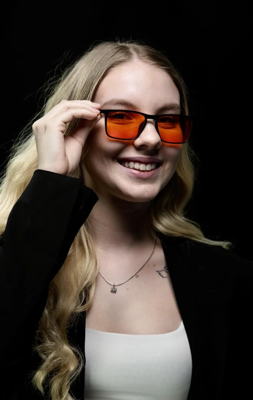SLEEP-3R 100% filtr niebieskiego światła i filtr zielonego światła, czerwone okulary, okulary do komputera, do gier, filtr UV, niebieskie światło, blokujące światło, dla kobiet i mężczyzn