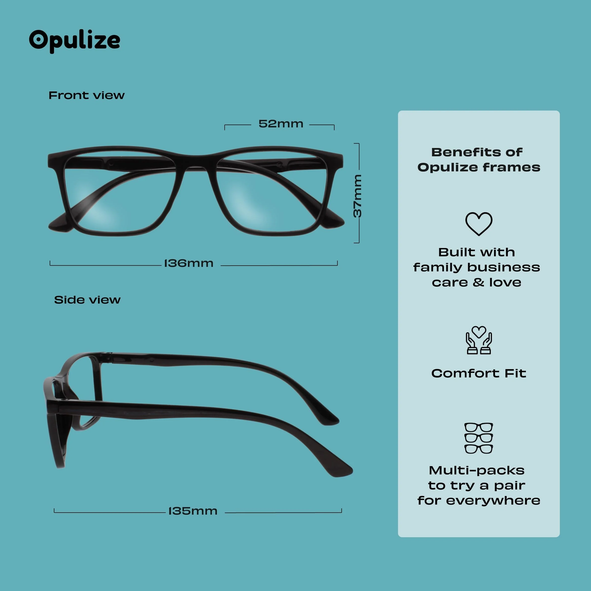 OPULIZE Okulary NYX blokujące niebieskie światło - antyodblaskowe okulary do komputera i gier - ochrona przed promieniowaniem UV i zmęczeniem oczu - prostokątna oprawka - przezroczyste - dla mężczyzn