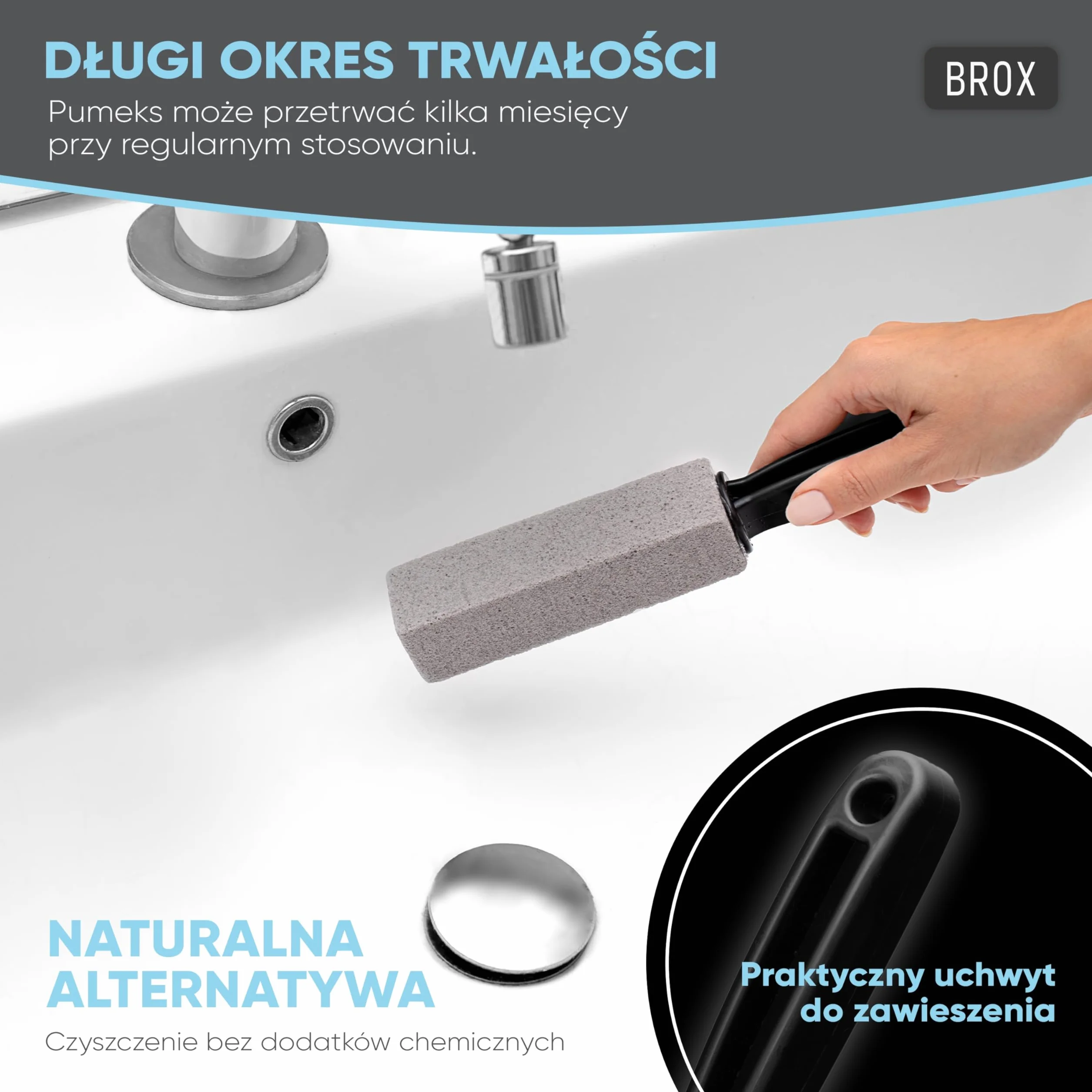 BROX Bimsstein WC 3 sztuki – Środek do czyszczenia toalet z kamienia pumeksowego