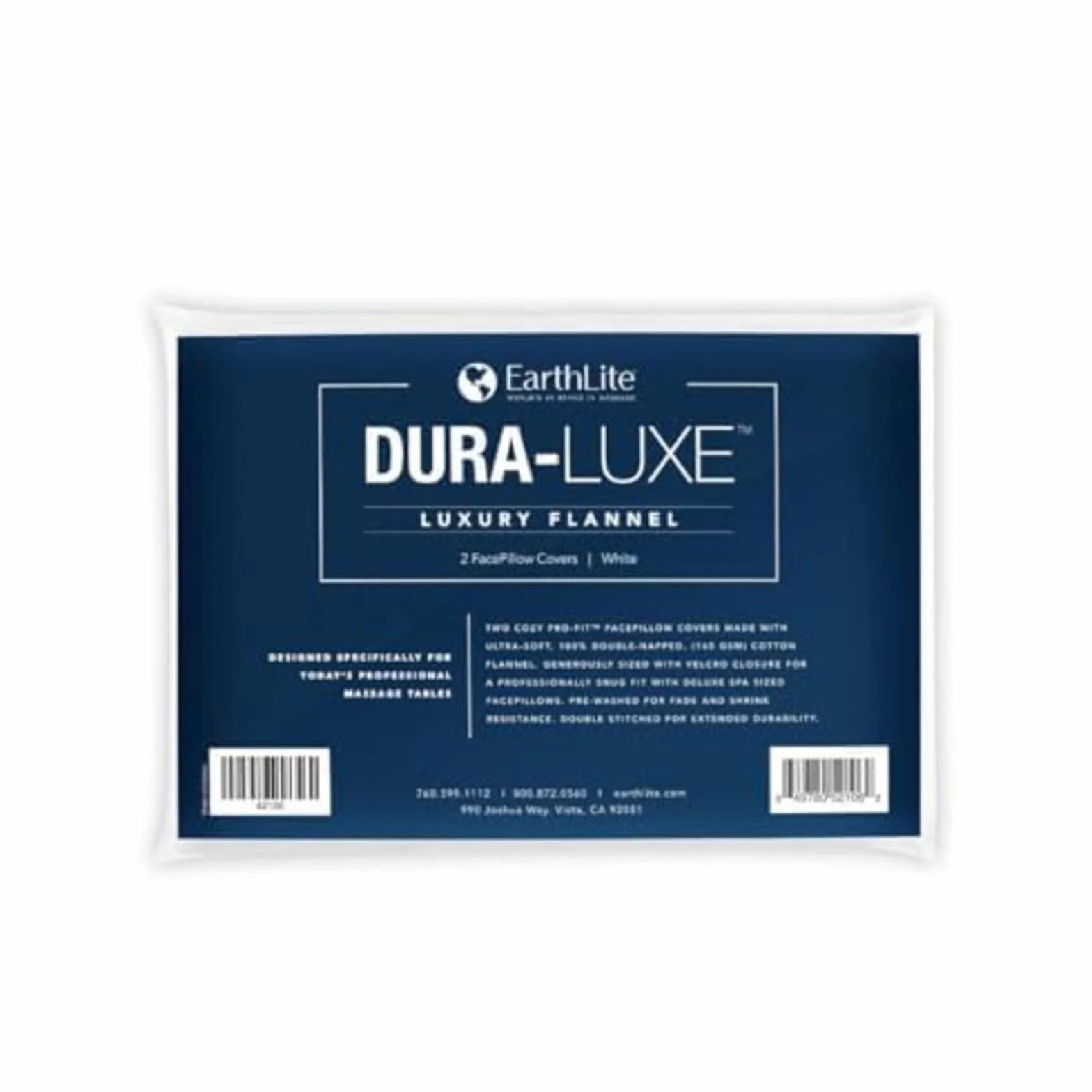 EARTHLITE Flanelowe poszewki na poduszki na twarz DURA-Luxe – 100% naturalna bawełna, flanelowe poszewki na zagłówek stołu do masażu (zestaw 2 szt.)
