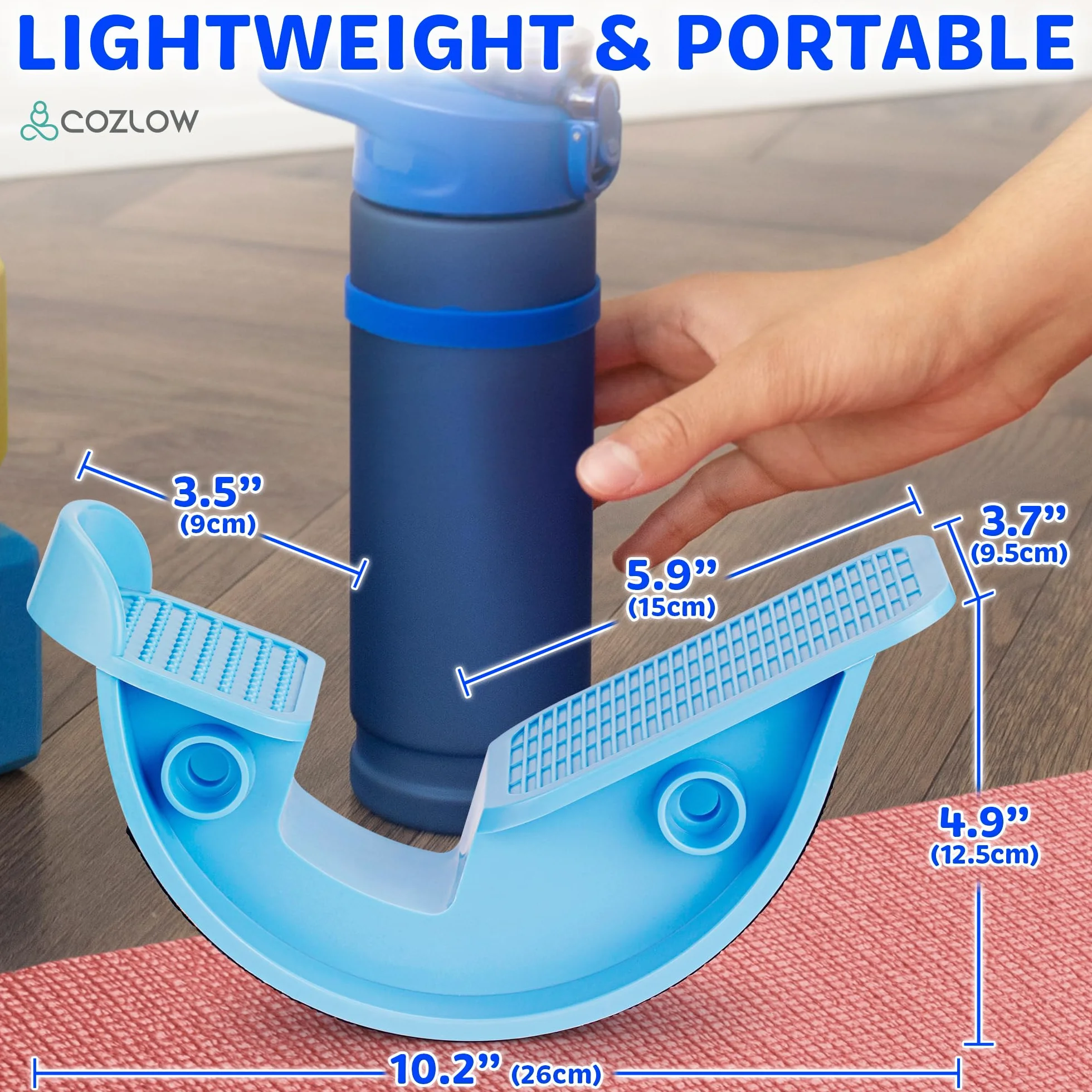 Cozlow Calf Stretcher & Foot Rocker (Blue), Effective Feet Stretching for Ankle Strengthening & Enhanced Flexibility, Pain Relief for Plantar Fasciitis