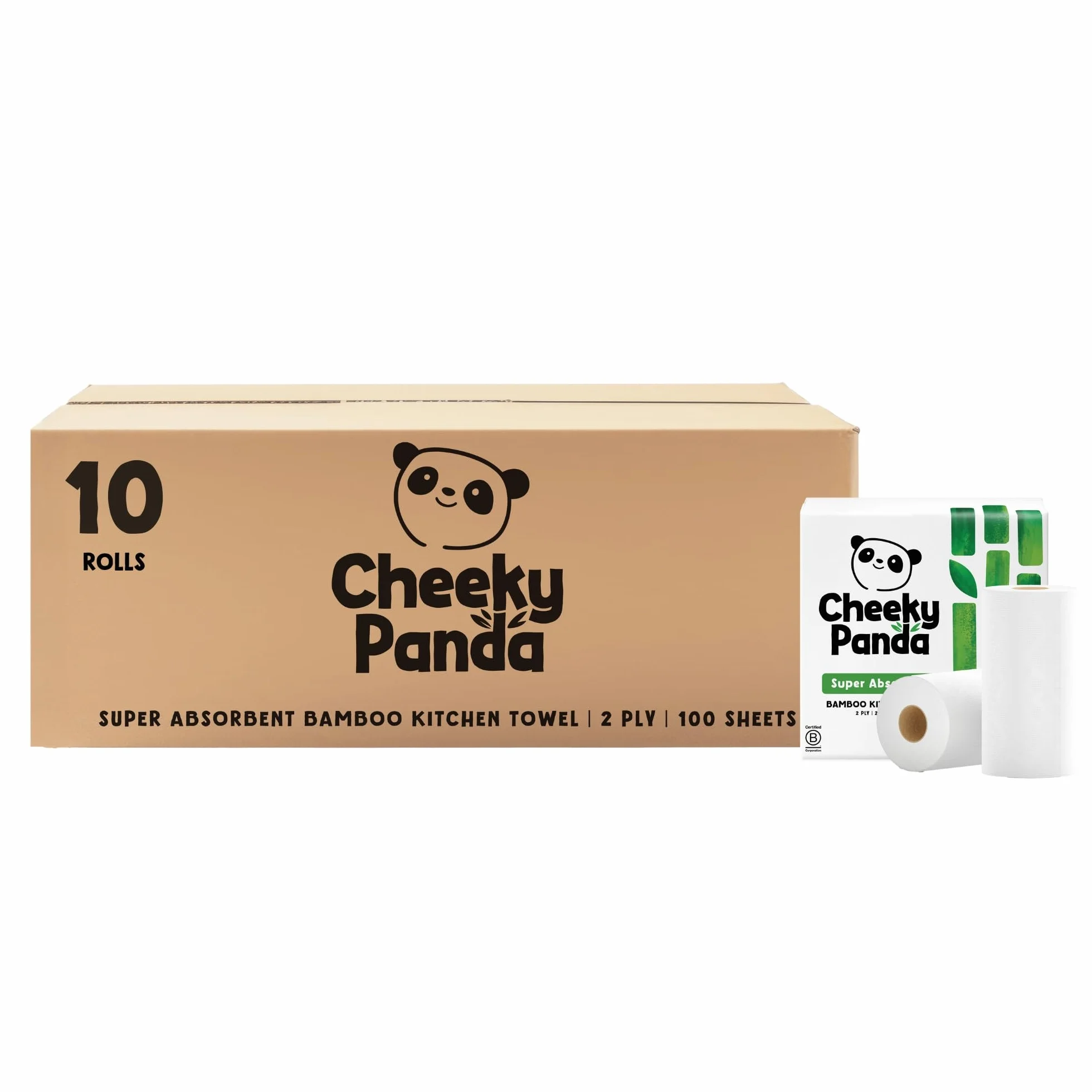 The Cheeky Panda Bambusowe ręczniki papierowe 10 x 100 arkuszy 2-warstwowe